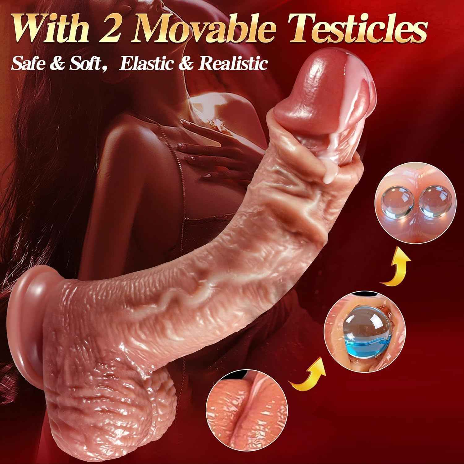 Cvtoghrf Realistic Silicone Dildo 8.7 Inch with Suction Cup