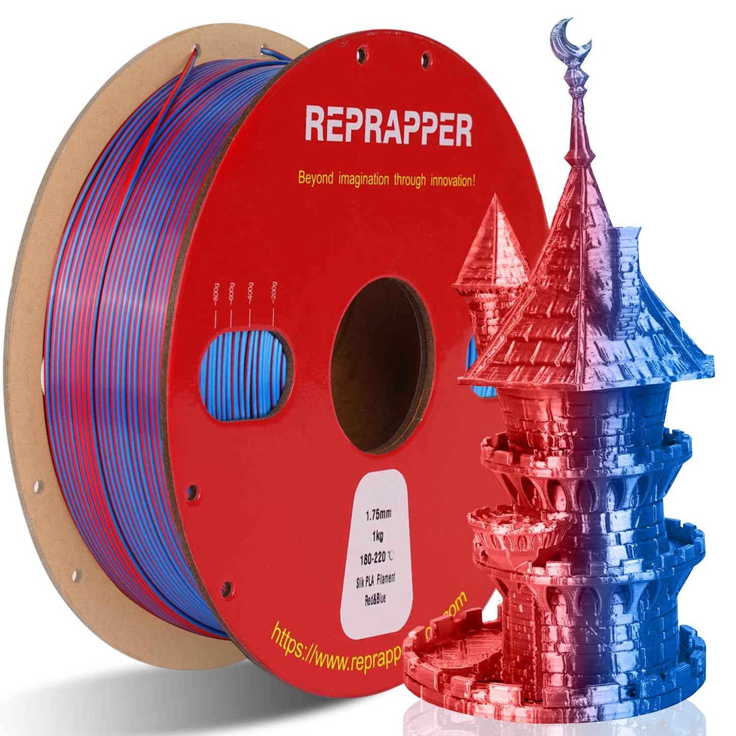 RepRapper PLA Filament Glow Dual PLA Filament 1KG for FDM 3D Printer