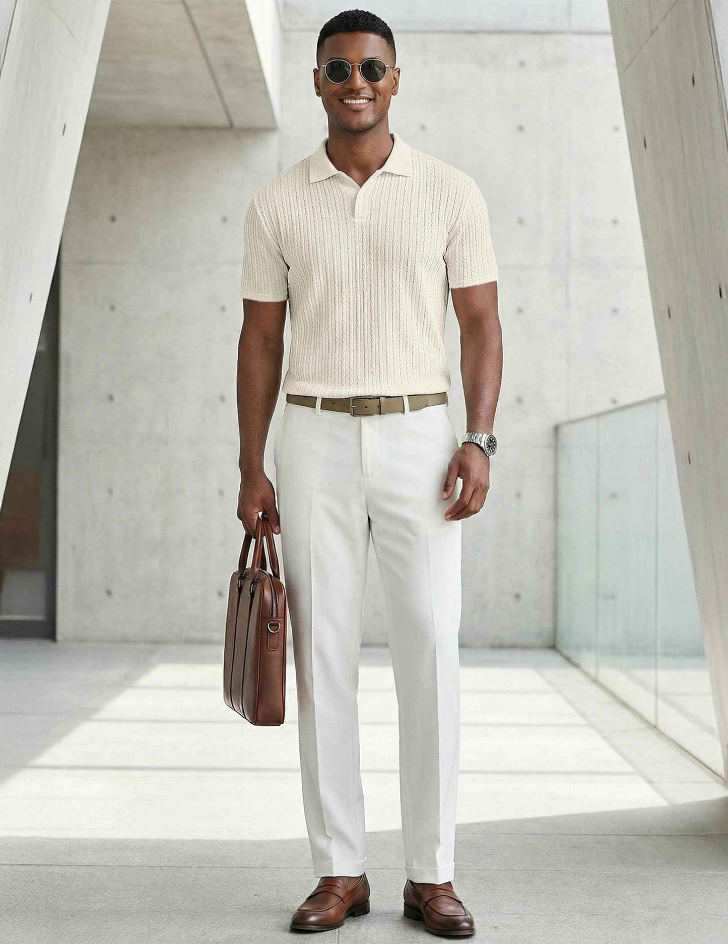 JMIERR Mens Casual Polo Shirt Summer Short Sleeve Vacation Button Beach Knit Stretchy Golf Shirts