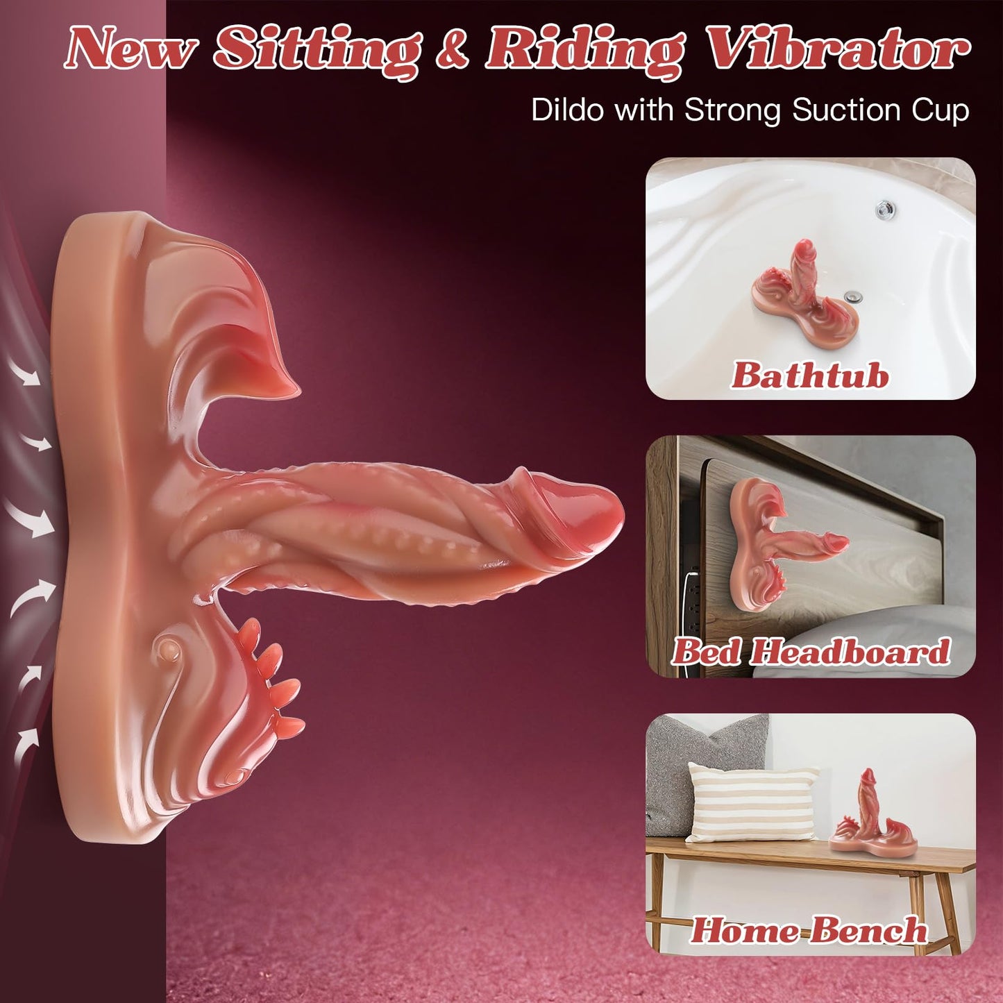 Sex Toys Thrusting Dildo Vibrator - Adult Toys for Women,Realistic Dildo Thrusting & Vibrating & Heating,Sit and Ride Thrusting Dildo Vibrator Strap on,Romote Control Adult Sex Toy for Women Couples