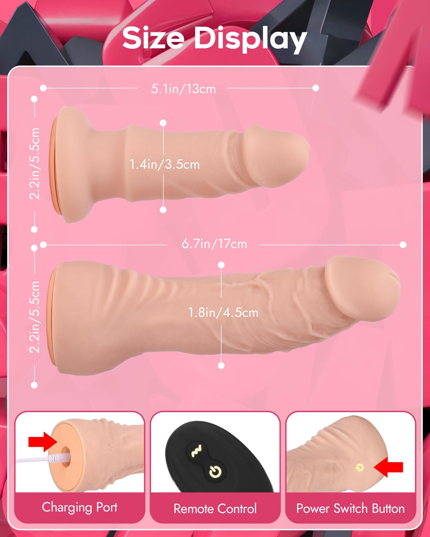 Harness Strap-On Vibration Realistic Dildos with 10 Strong Modes 2 Dildos Silicone Anal G-spot Stimulation Adjustable Strapless Sex Toys for Female Couple Lesbian | Remote Control