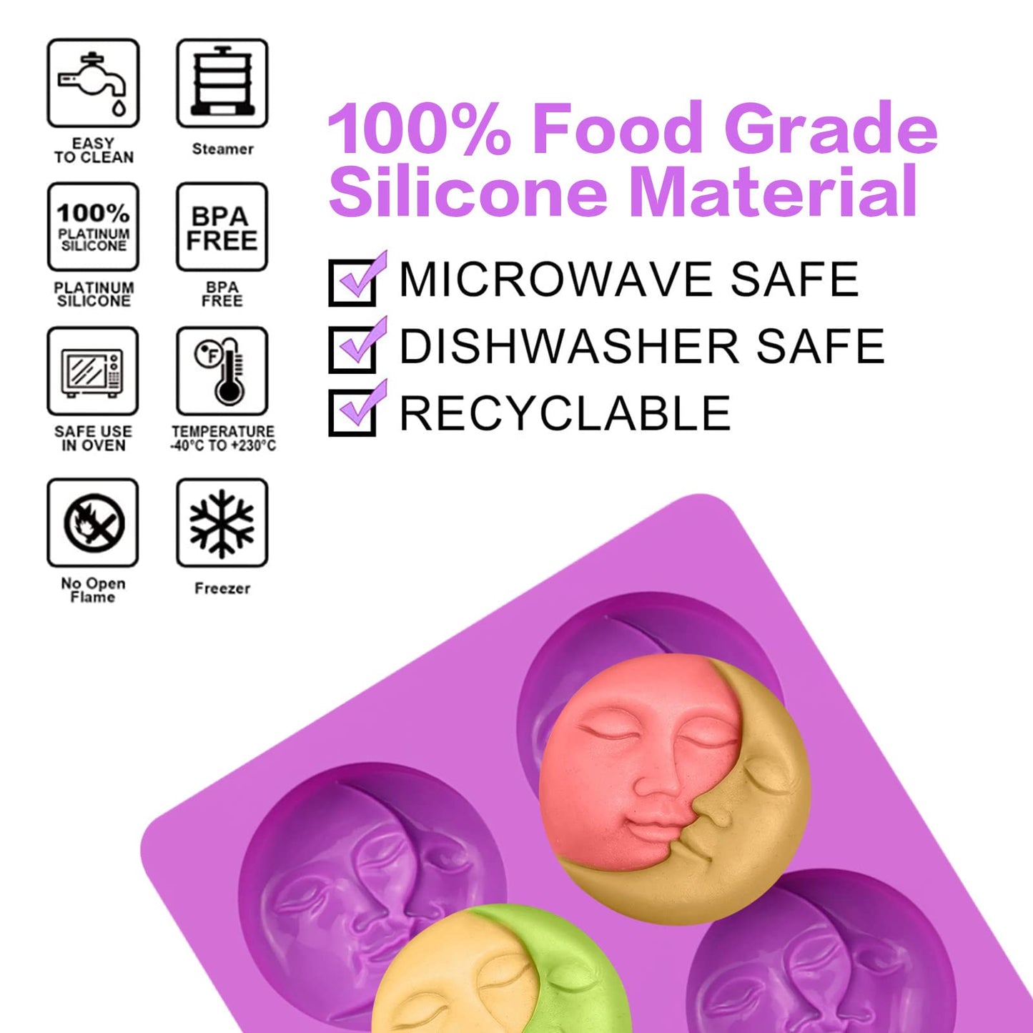 Silicone Soap Molds, Different Cavities Soap Mold with Different Shapes, Perfect for Soap Making, Handmade Cake Chocolate Desserts Biscuit Pudding Teacake Jelly