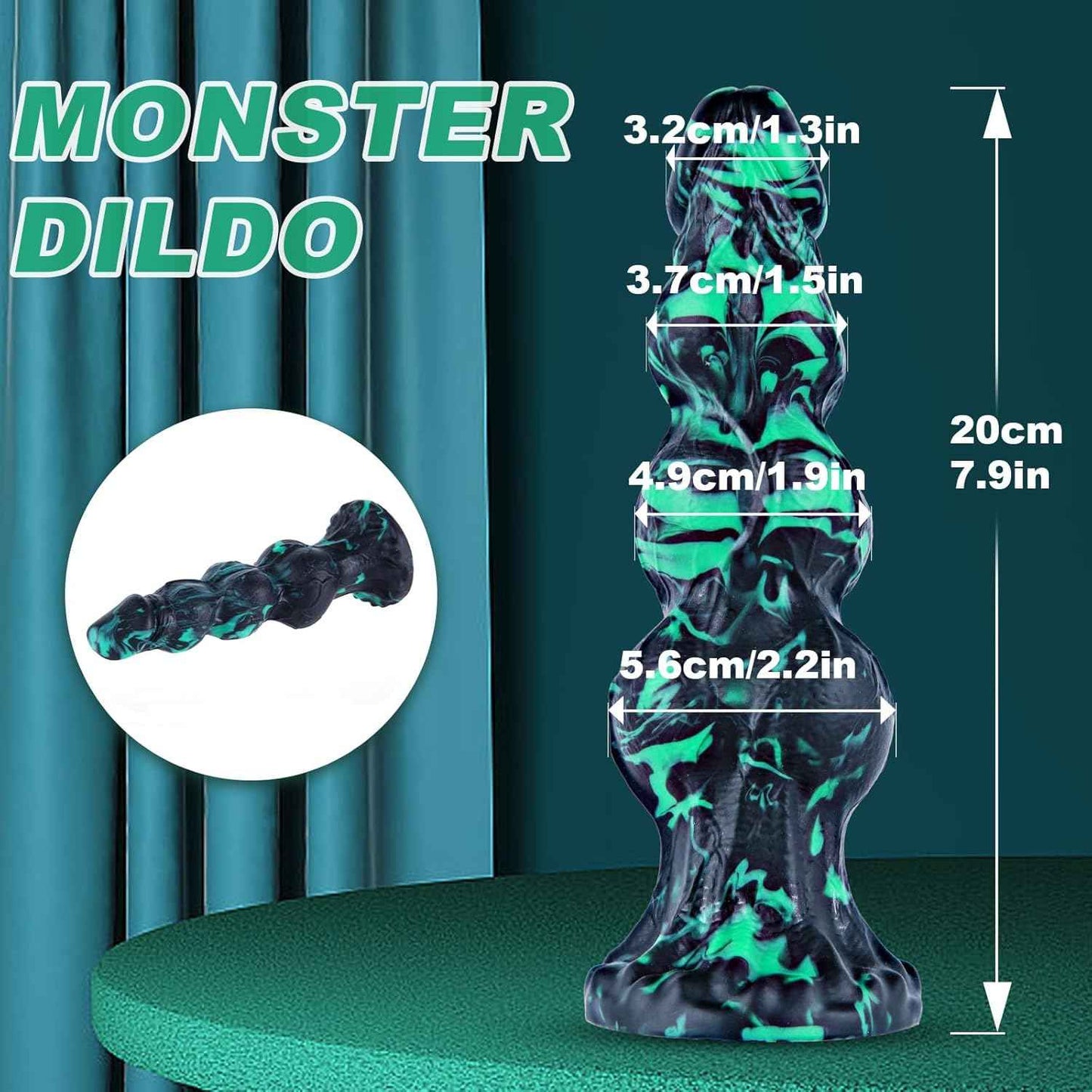 hainuo Dragon Fantasy Monster Dildo with 3-Knot Suction Cup