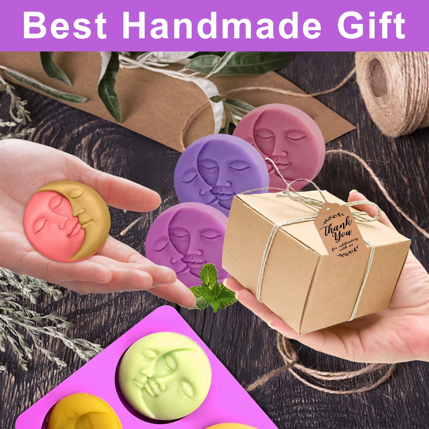 Silicone Soap Molds, Different Cavities Soap Mold with Different Shapes, Perfect for Soap Making, Handmade Cake Chocolate Desserts Biscuit Pudding Teacake Jelly