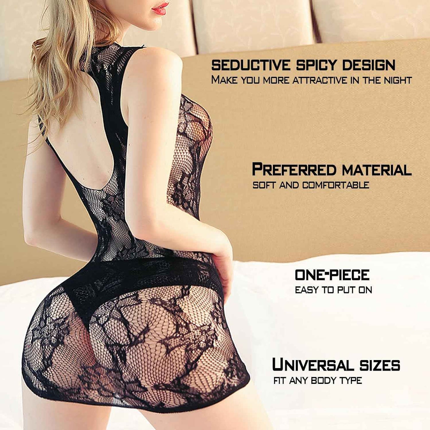 Famstar Sexy Lingerie for Women Naughty Fishnet Lingerie Set Bodysuit Outfits Teddy Babydoll Erotic Mesh Women’s Outfits