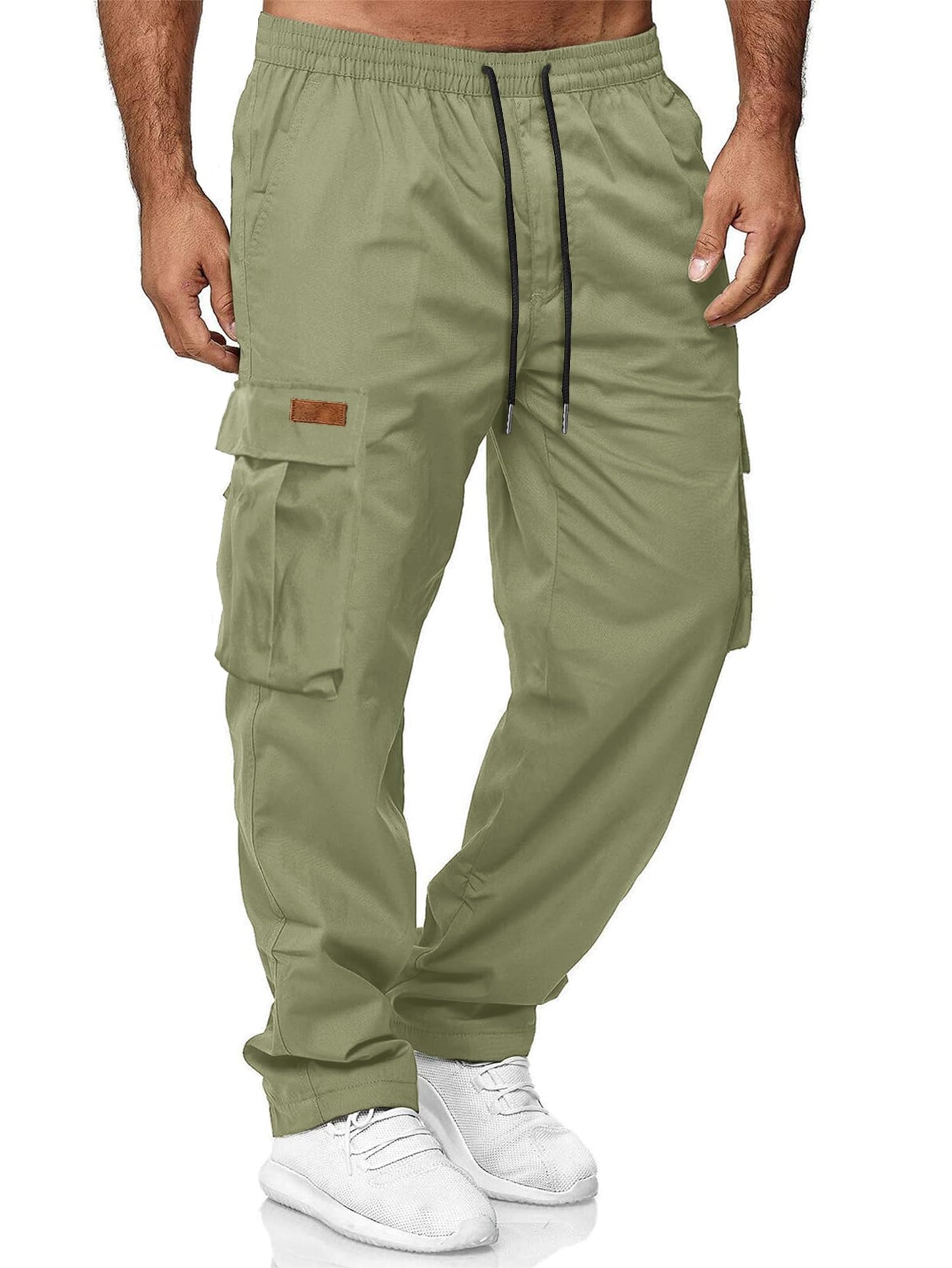 HOTake Men's Casual Cargo Sweatpants Waist Drawstring Joggers Hiking Tactical Pants for Men with Pockets