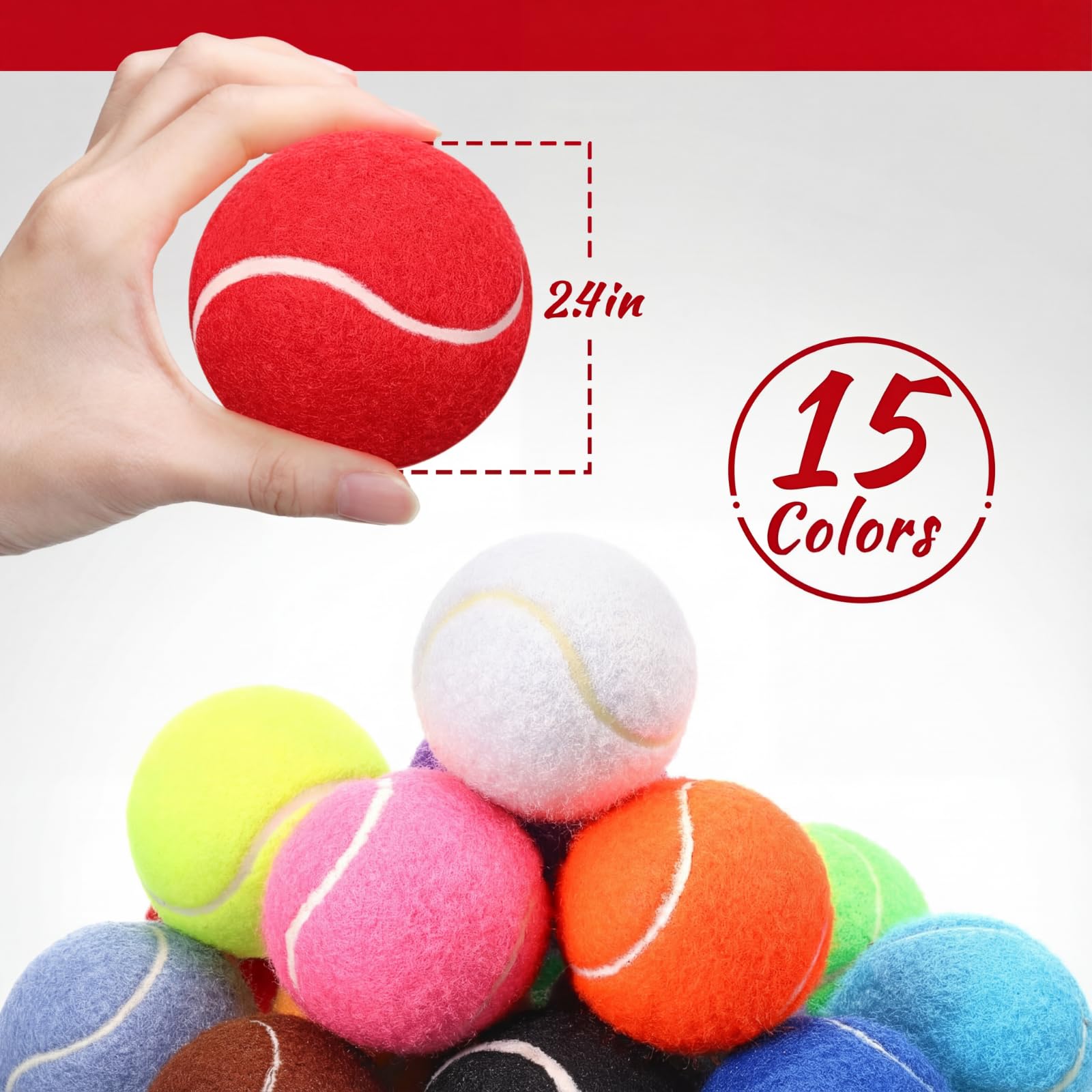 Yunsailing Dog Tennis Balls Bulk 2.5 Inch Tennis Balls for Dogs Colored Mini Pet Toy Bulk for Large Medium Small Puppy Training Exercis