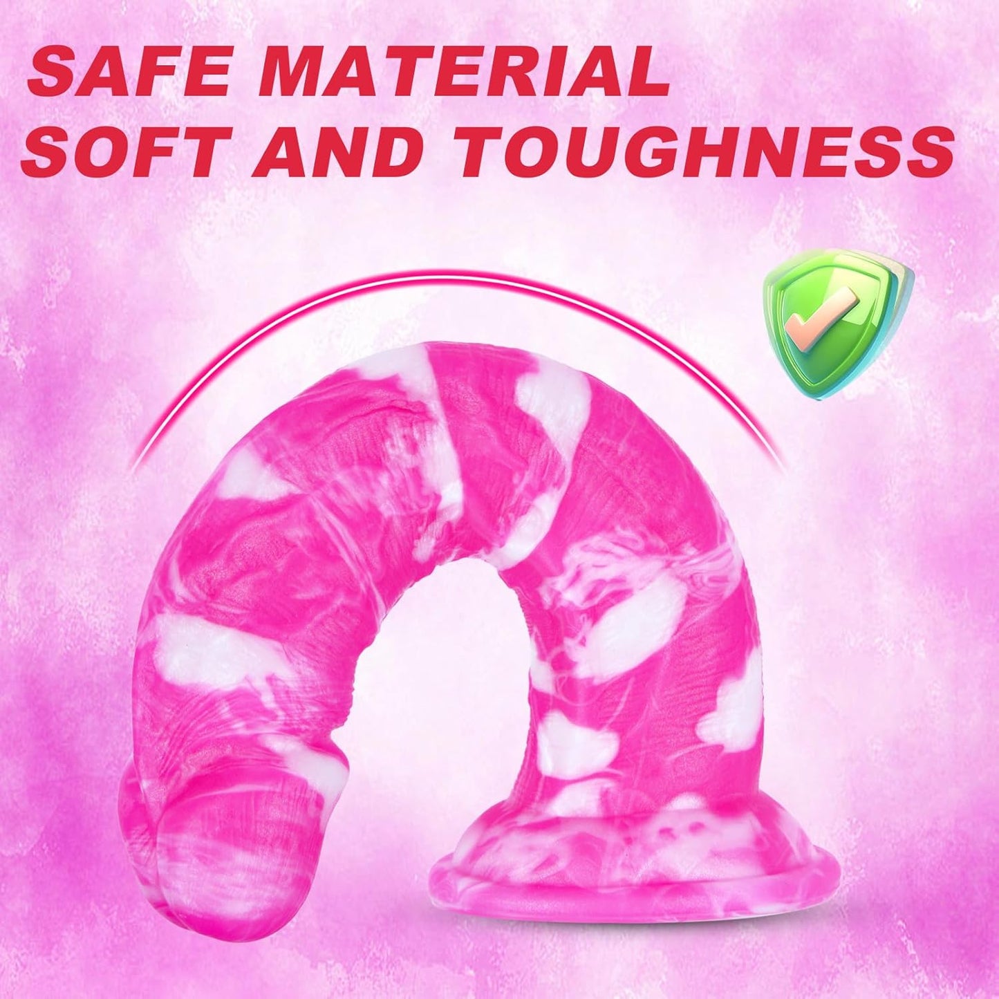 Hainuo Realistic Silicone Fantasy Dildo with Suction Cup Pink
