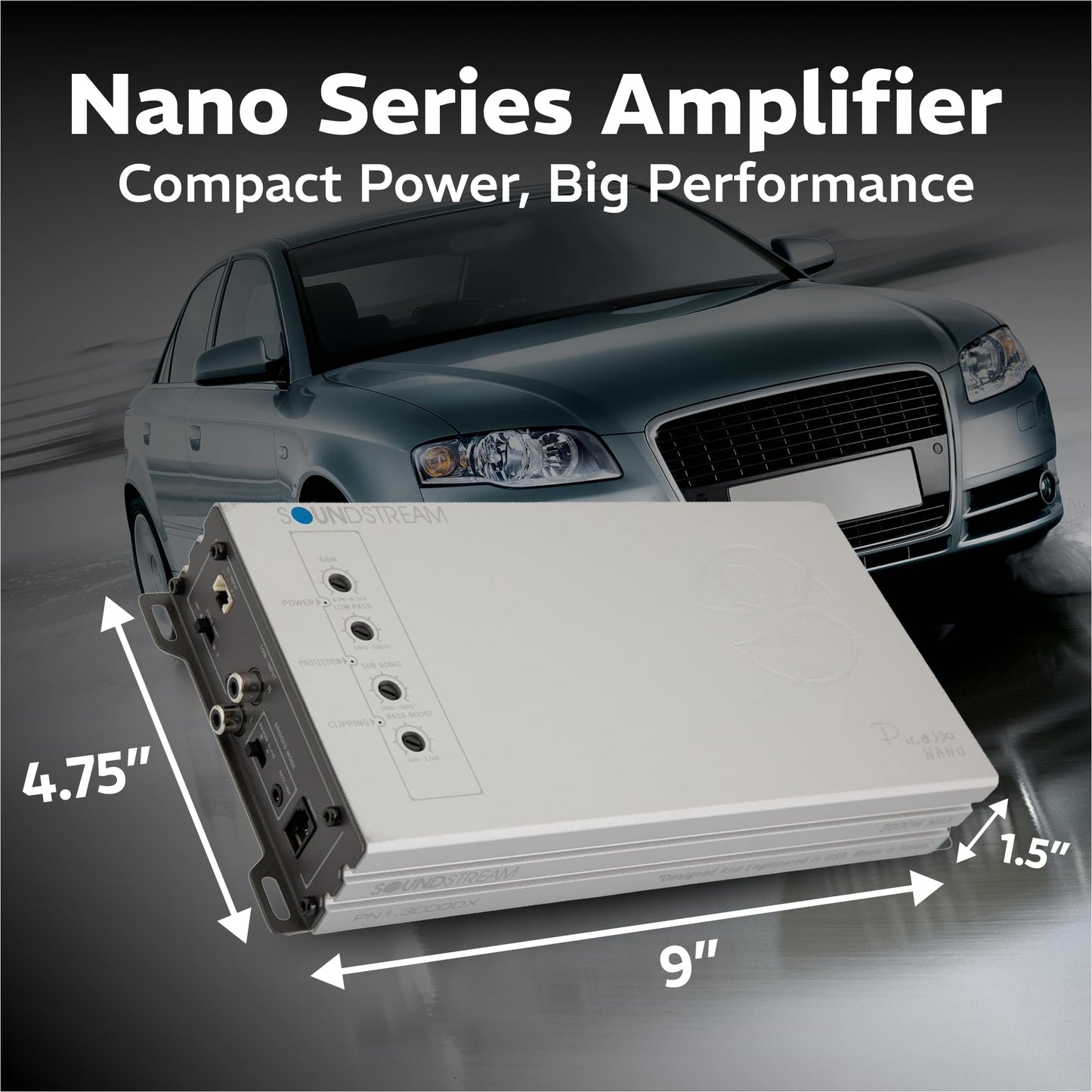 Soundstream Picasso Nano Series of Car Stereo Amplifiers, Monoblock Amps, 4 Channel Amp, 5 Channel Car Audio Amplifier, Mono and Multichannel Amps