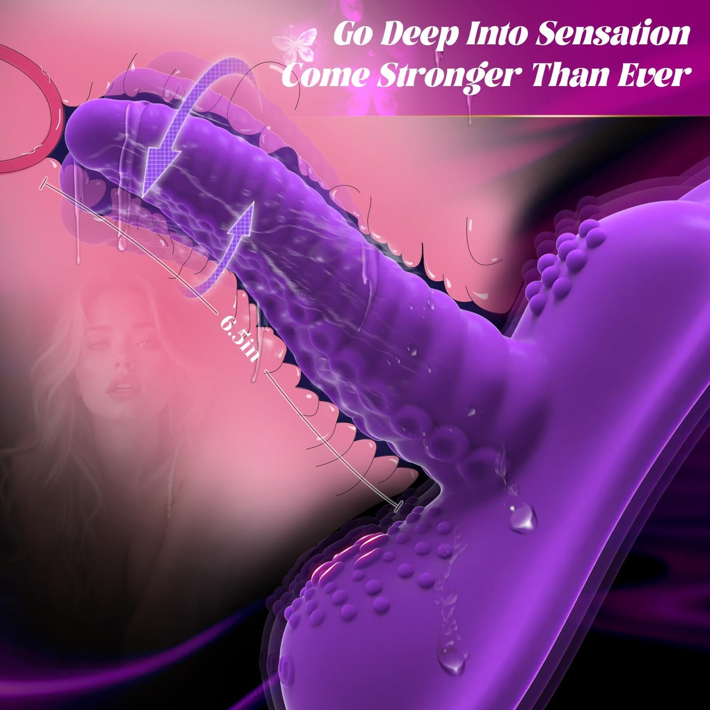 Womens Sex Toys 6.5" Insertable Monster Dildos Tentacle Vibrator