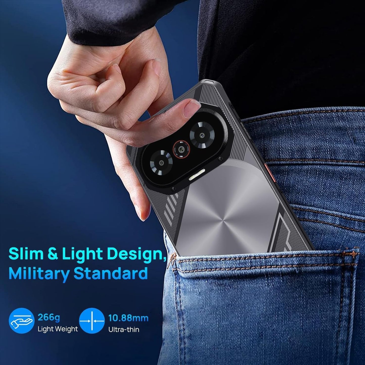 FOSSIBOT F114 Rugged Smartphone Android 15 50MP Camera Black
