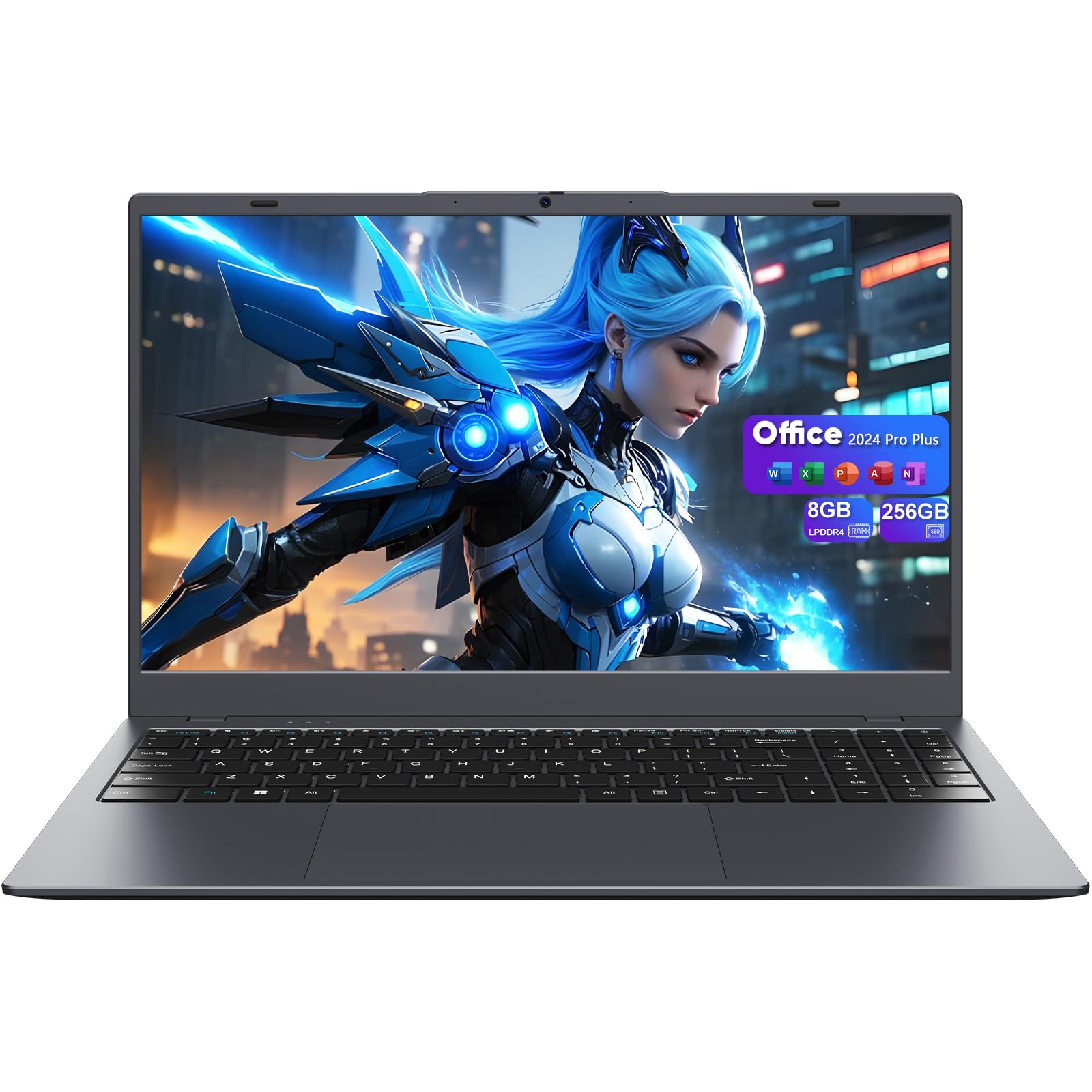 ZENAERO 15.6" Laptop, AMD 3020e (Up to 2.6GHz), 8GB RAM 256GB SSD, Win 11 Pro, FHD Display, HDMI, Type-C, USB-A, Wi-Fi 5, BT 5.0, Office 2024 Pre-Installed