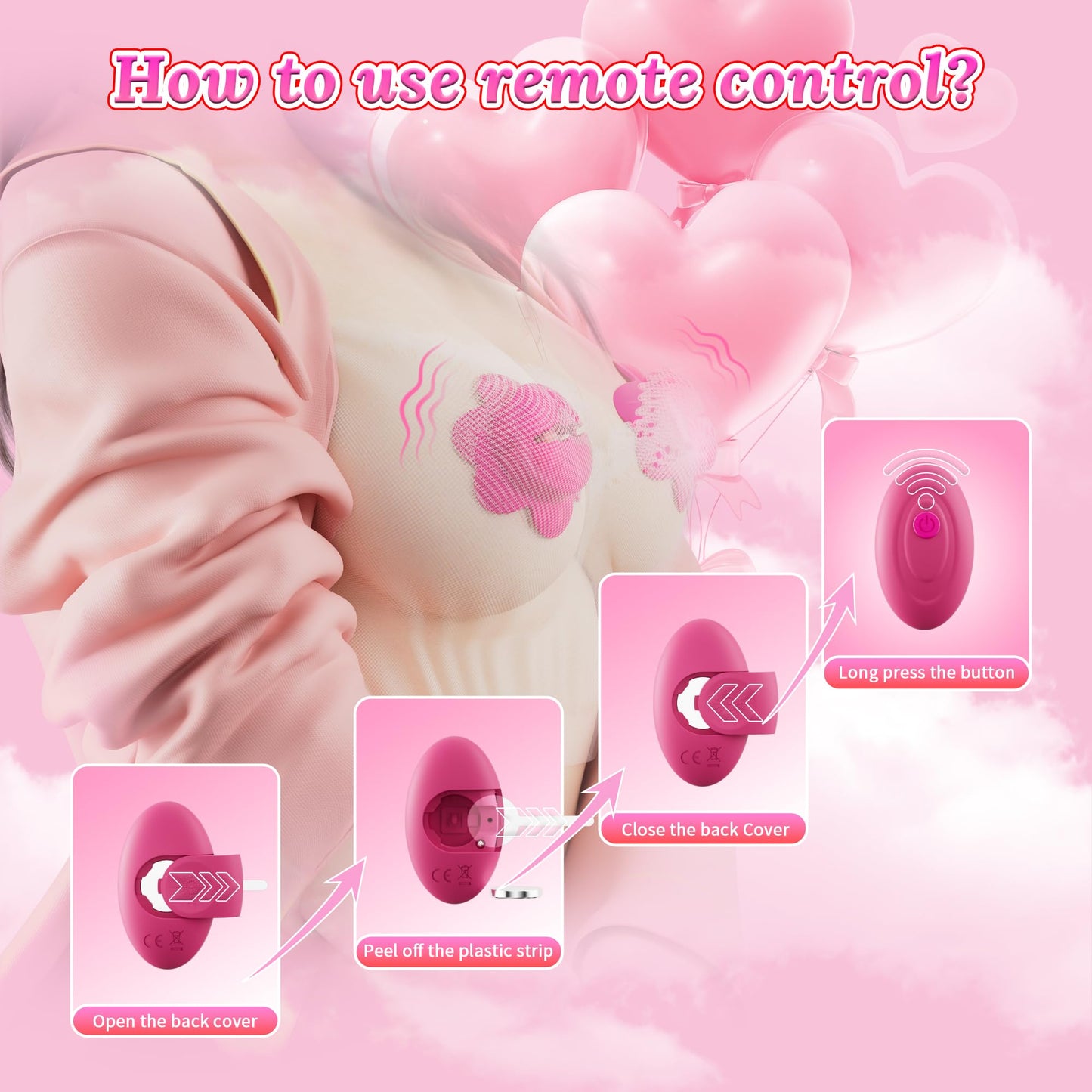 Nipple Toys Vibrator for Women, Vibrating Nipple Clamps Adult Toys