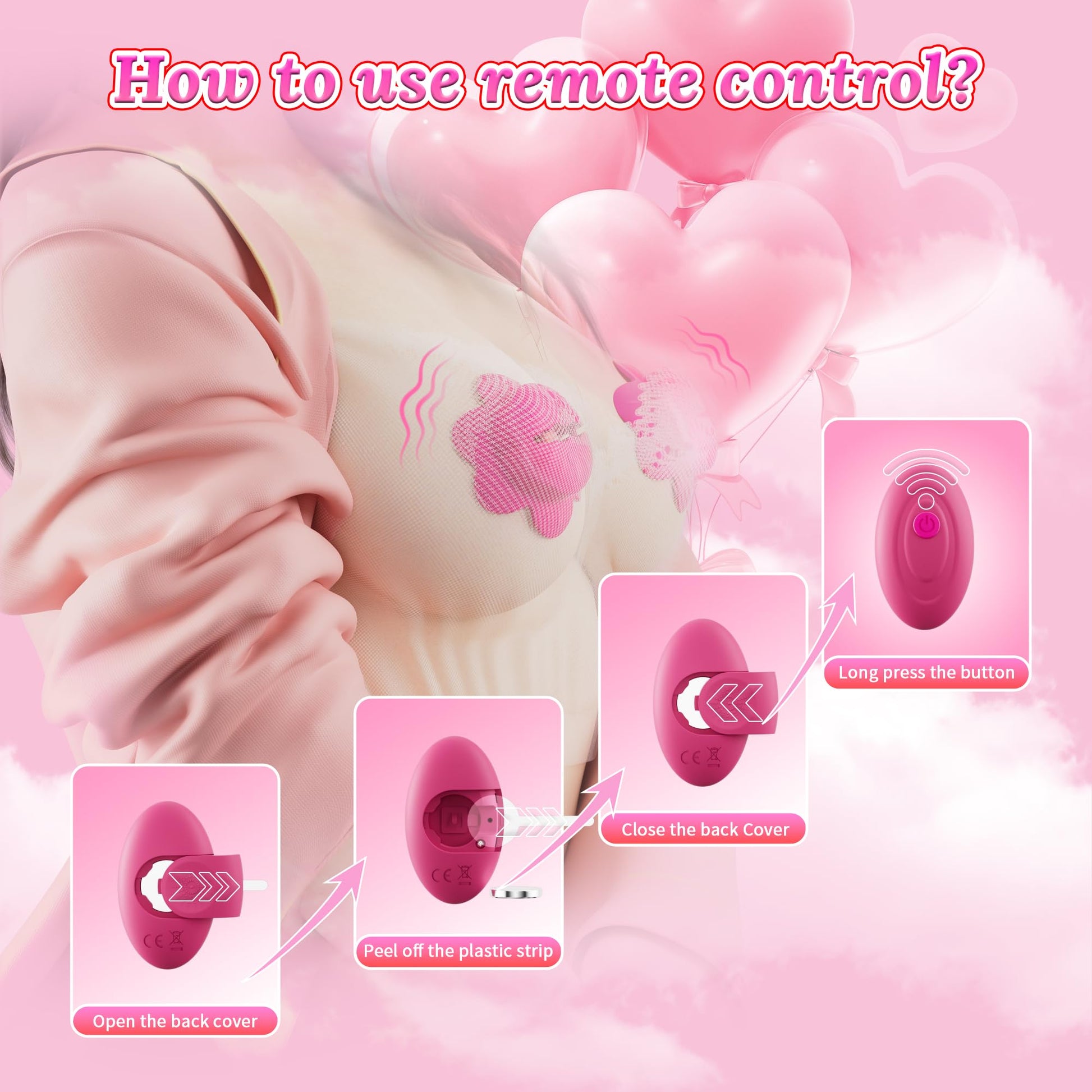 Nipple Toys Vibrator for Women, Vibrating Nipple Clamps Adult Toys
