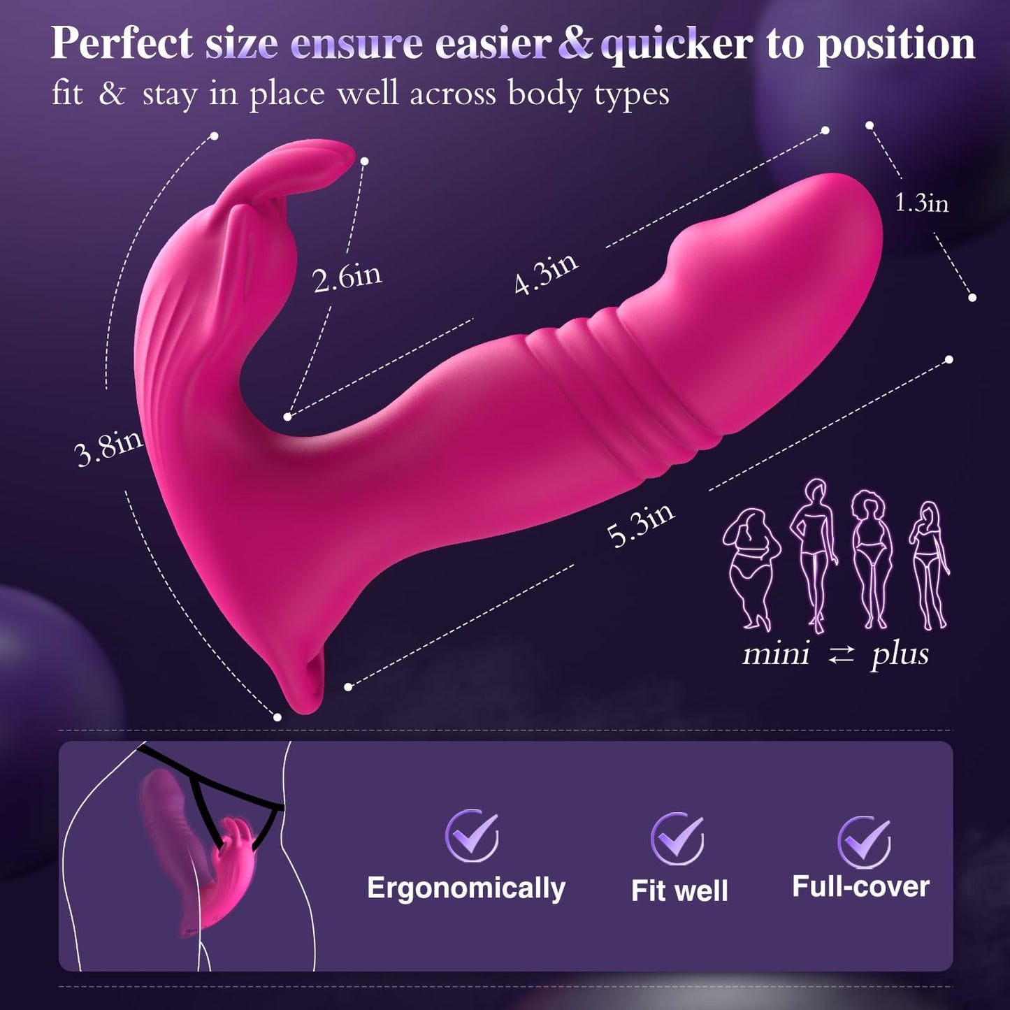 Wearable Vibrator Sex Toys Women Adult Toy 3IN1 App G Spot Vibrator Dildo Machine Female Sex Toy for Couples Thrusting Dildo Vibrators Sex Swing Vibrating Panties Adult Sex Toys & Games