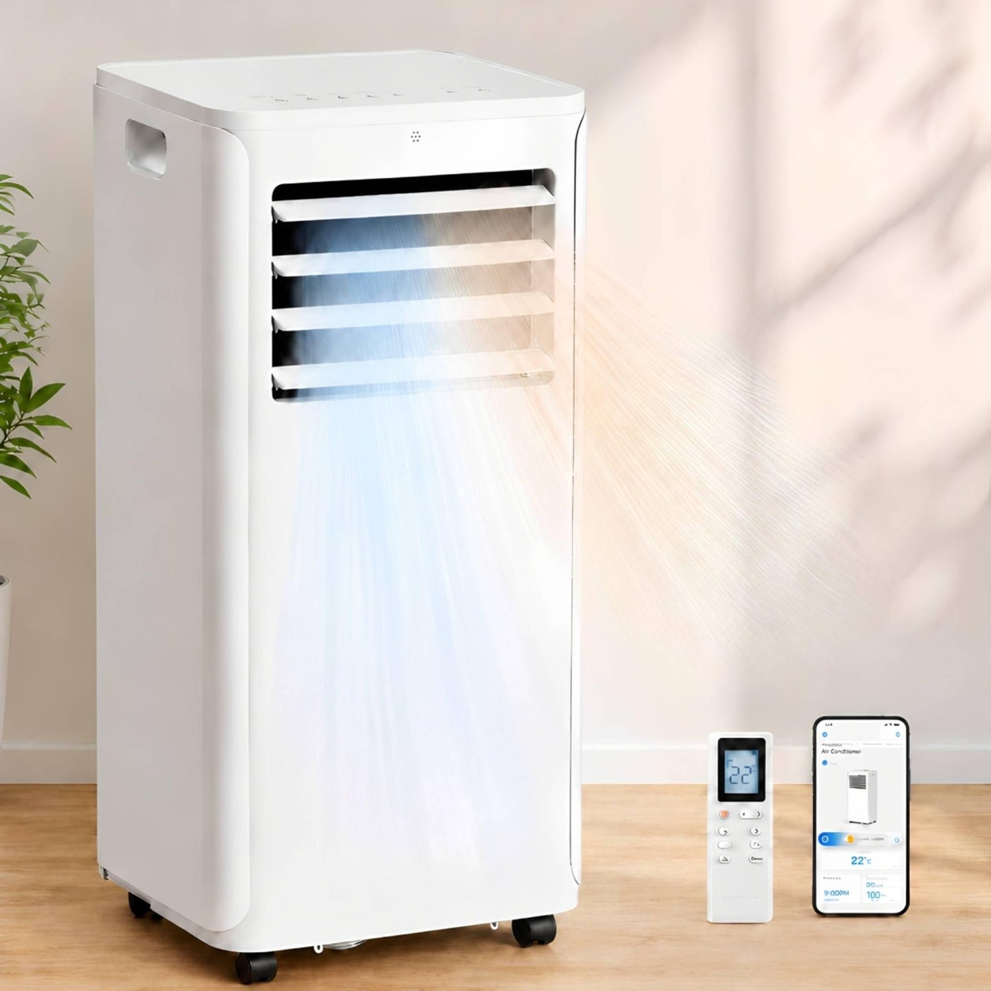 8400,10000,12000,14000,15000 BTU Portable Air Conditioners, Portable Ac with Remote Control Cool Up to 350,450 Sq.Ft, 3 IN 1 with Remote Control Sleep Mode, Windows kit,White & Garage