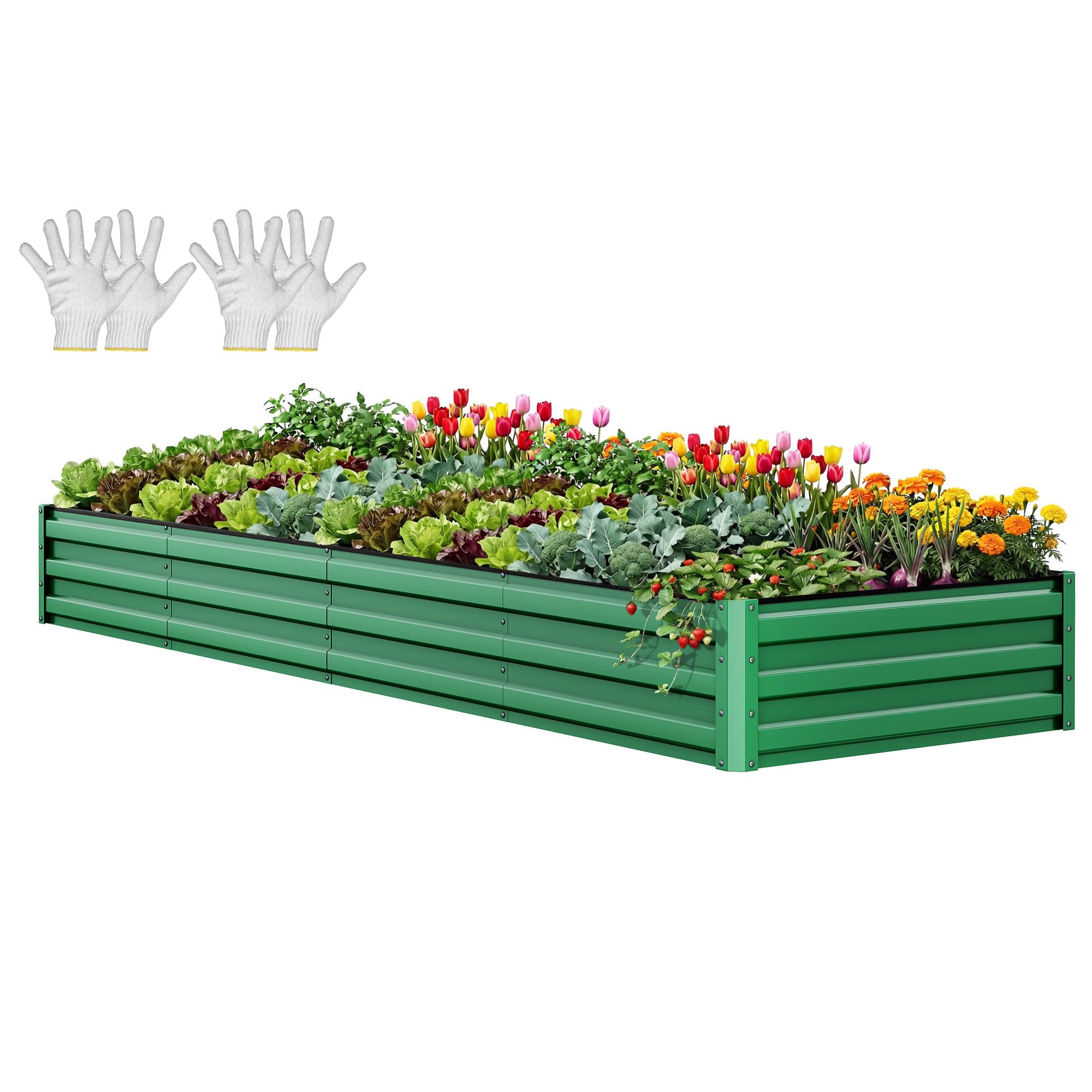 YITAHOME Raised Garden Bed Kit with Gloves, Ground Nails, Support Rod-1