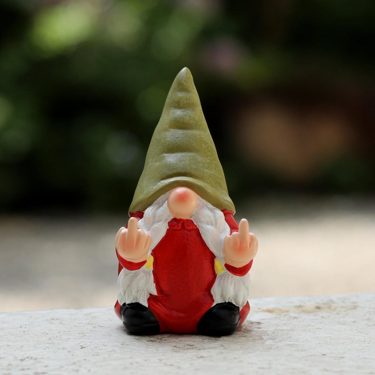 Generic Middle Finger Gnome Statue 7.8in， Naughty Garden Gnome Statue Decoration and Lawn Ornament - Funny Garden Gnomes for Outdoor or Home Decor, Red, WSH004