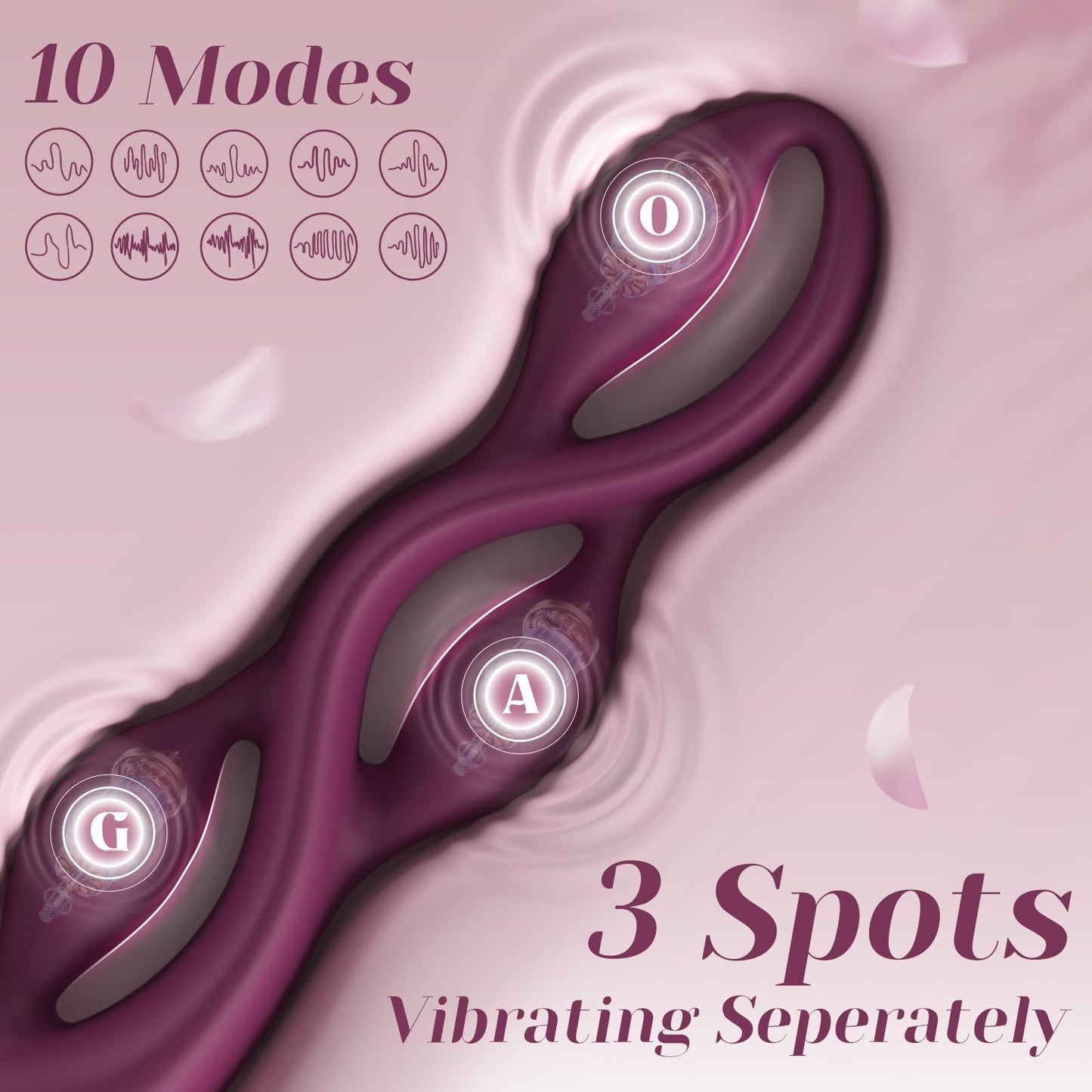 G spot Vibrator Adult Toy - Toendi Premium Vibrators with 10 Modes, Triple Stimulation Full Silicone Silent Vibrator IPX7 Waterproof, Clitoral Anal Beeds Nipple Toys Adult Toys for Women Men Couple
