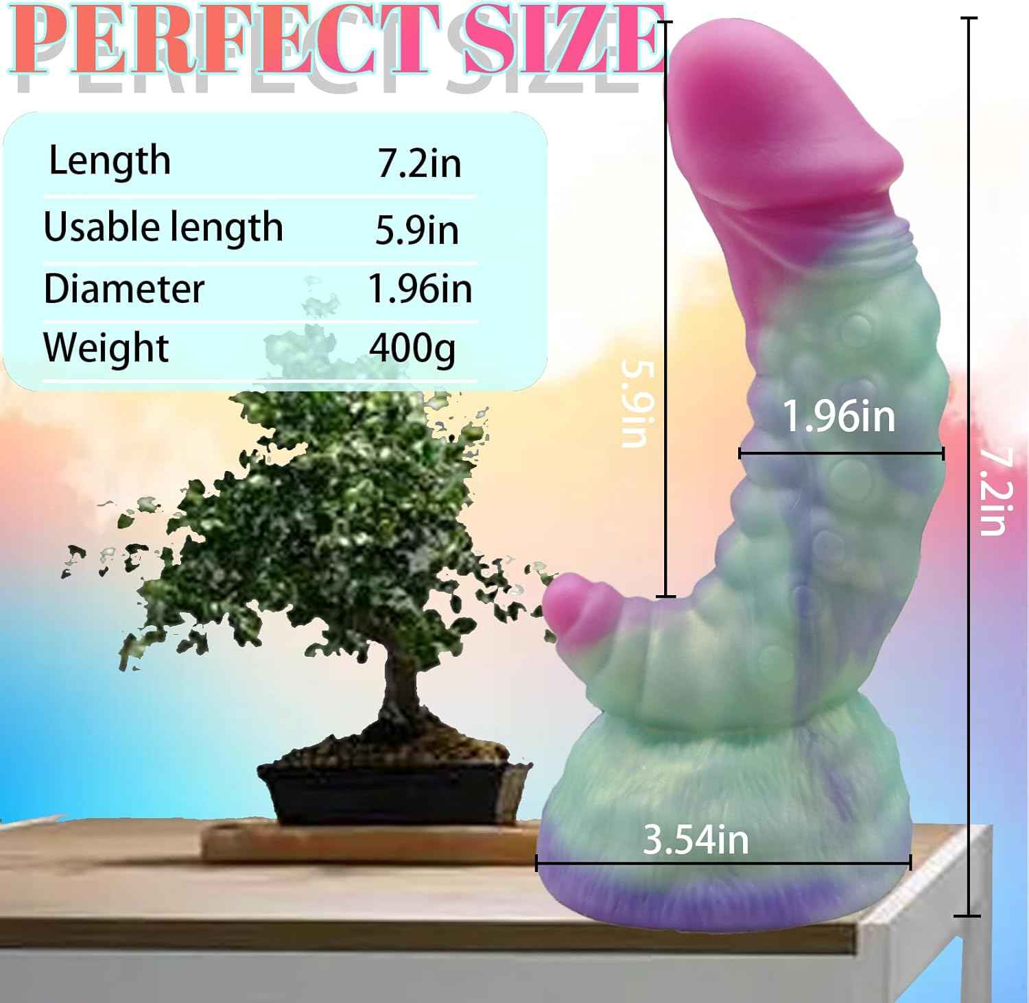 7.2" Creature Cocks Dildo， Realistic Monster with Strong Suction Cup for Hands-Free Pleasure, Dog Knot Silicone Dildo Soft Lifelike Dick for Beginner & Couples Anal Vaginal Sexy Play.
