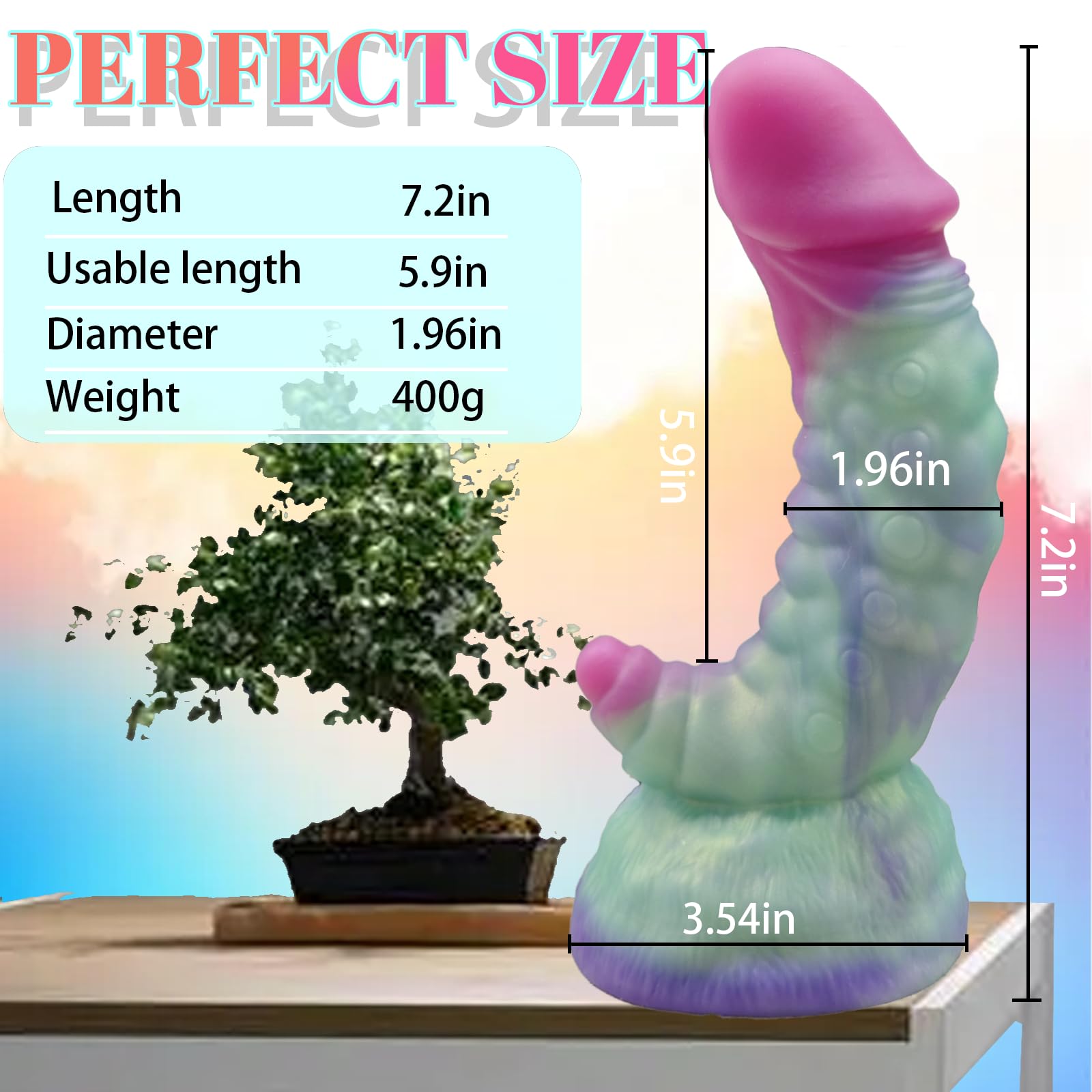 7.2" Creature Cocks Dildo， Realistic Monster with Strong Suction Cup for Hands-Free Pleasure, Dog Knot Silicone Dildo Soft Lifelike Dick for Beginner & Couples Anal Vaginal Sexy Play.