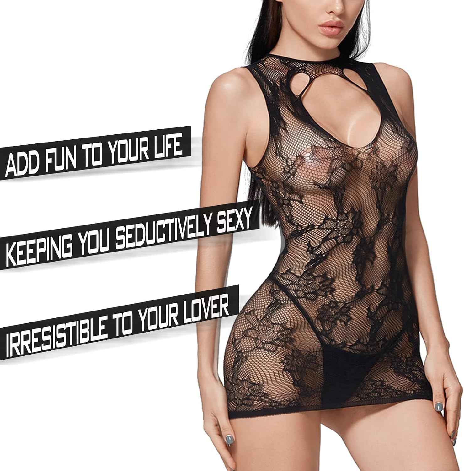 Famstar Sexy Lingerie for Women Naughty Fishnet Lingerie Set Bodysuit Outfits Teddy Babydoll Erotic Mesh Women’s Outfits