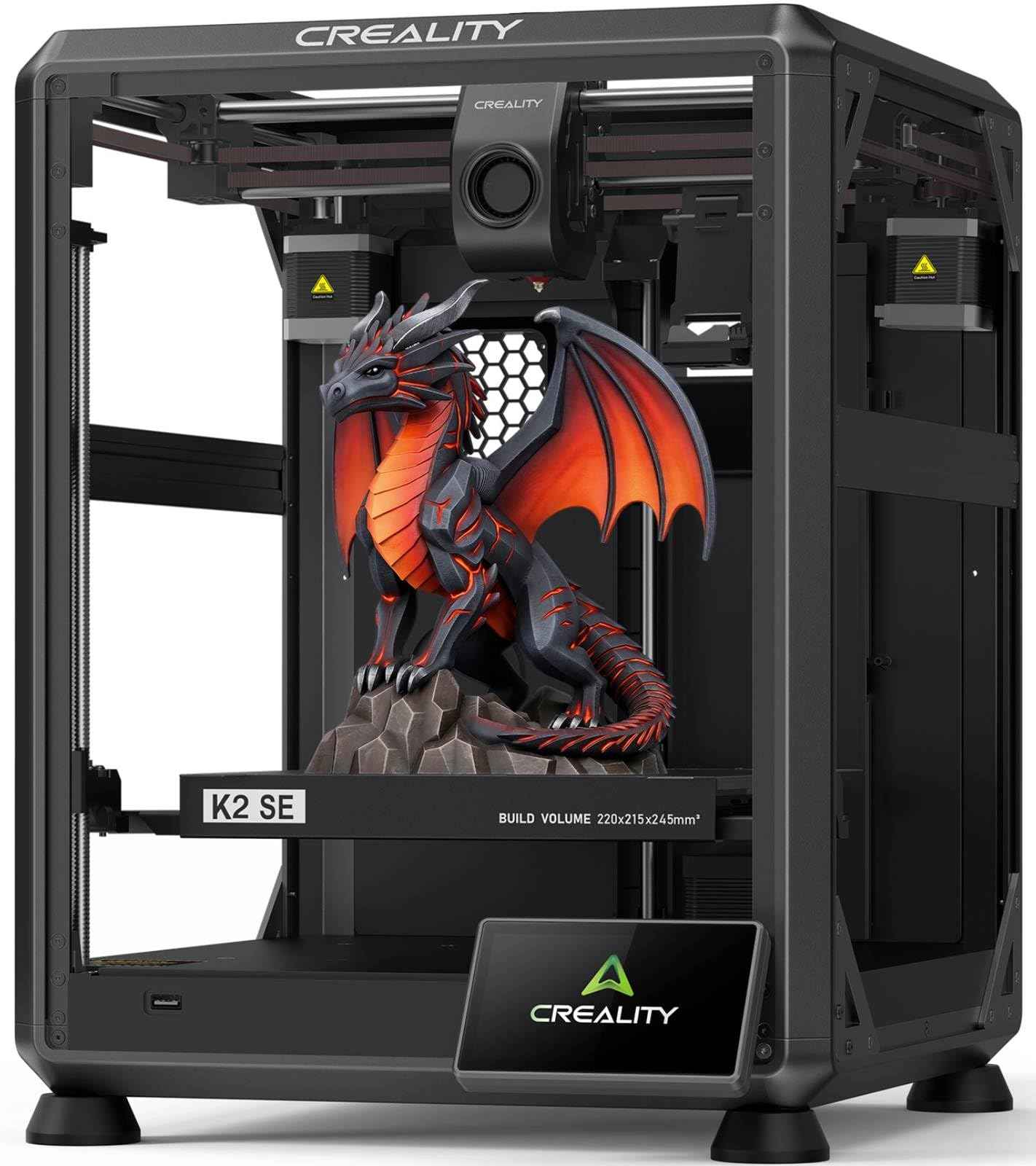 Creality K2 SE 3D Printer, 500mm/s High-Speed Printing, Support Multi Color 3D Printing Needs CFS, Solid Metal Build, Auto Leveling