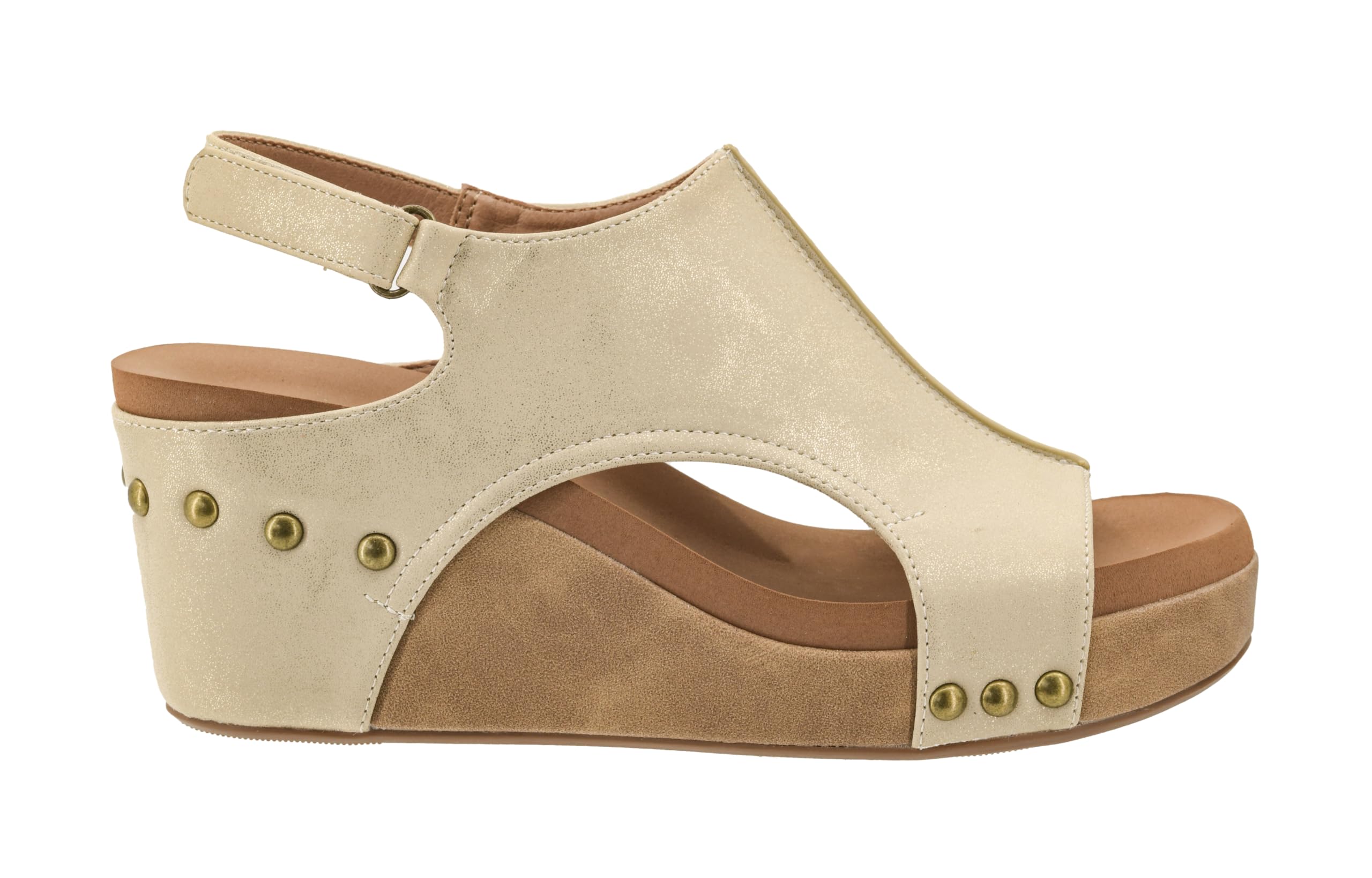 Corkys Footwear Womens Carley Wedges, Featuring Corkys EVA Foam Cushioned Insoles, A 2.5 Inch Heel, Lightweight For All Day Wear, And Hook And Loop Closure