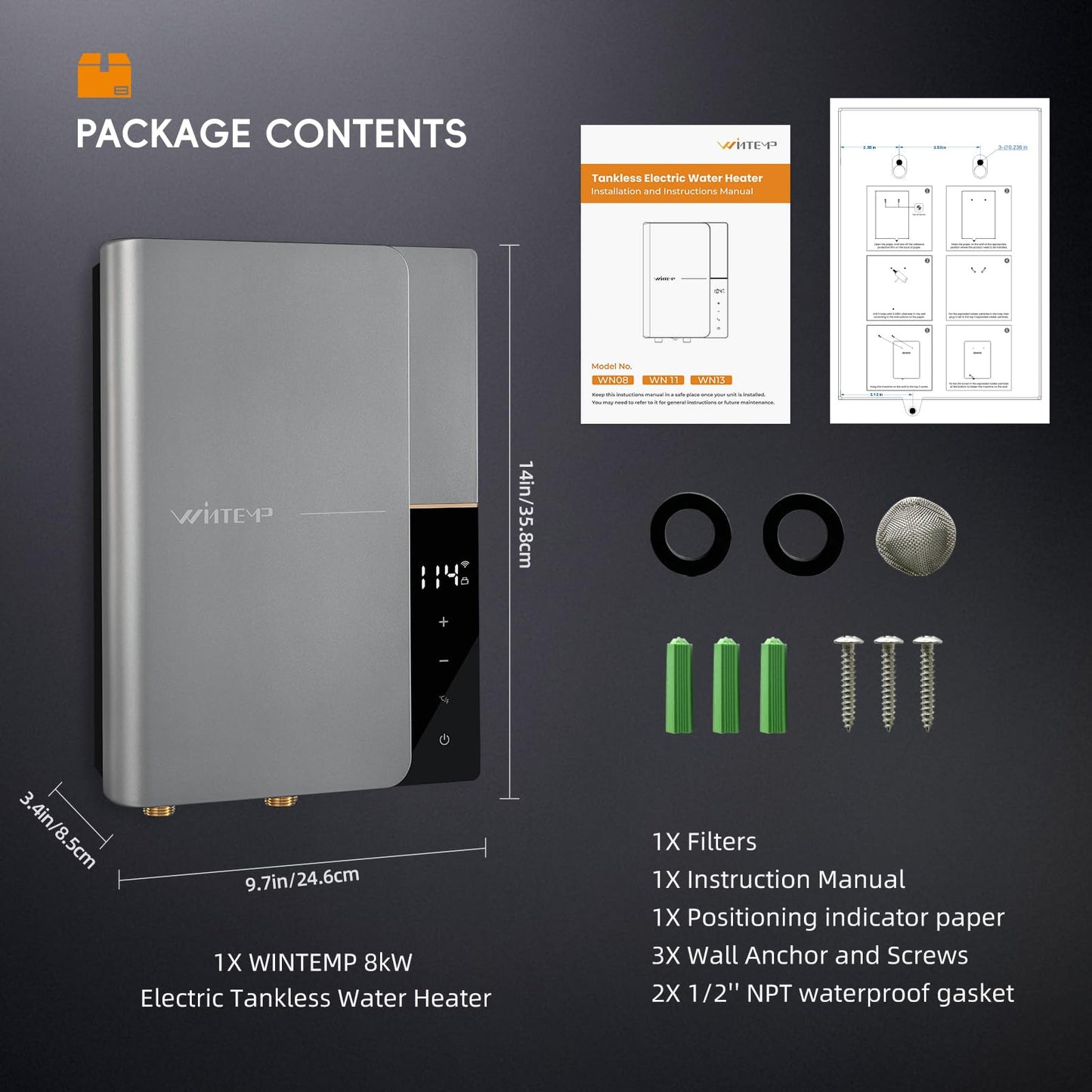 Wintemp Electric Tankless Water Heater WN 240V