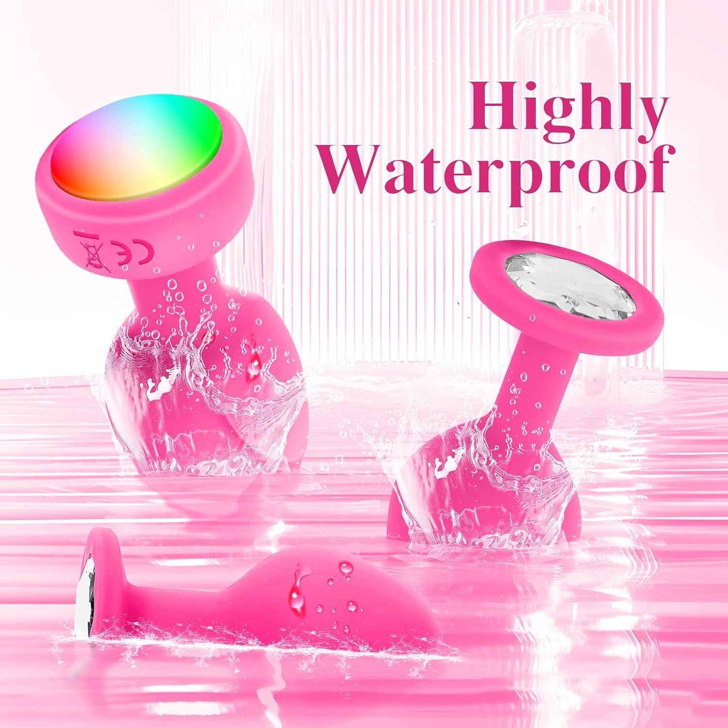 Vibrator Anal Plug with 3Pcs Butt Plug,10 Modes Vibrating Butt Plug - LED Color Light Remote Control Anal Plug, Adult Sex Toys and Games
