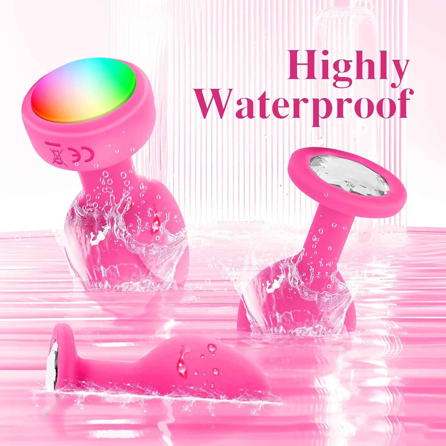 Vibrator Anal Plug with 3Pcs Butt Plug,10 Modes Vibrating Butt Plug - LED Color Light Remote Control Anal Plug, Adult Sex Toys and Games
