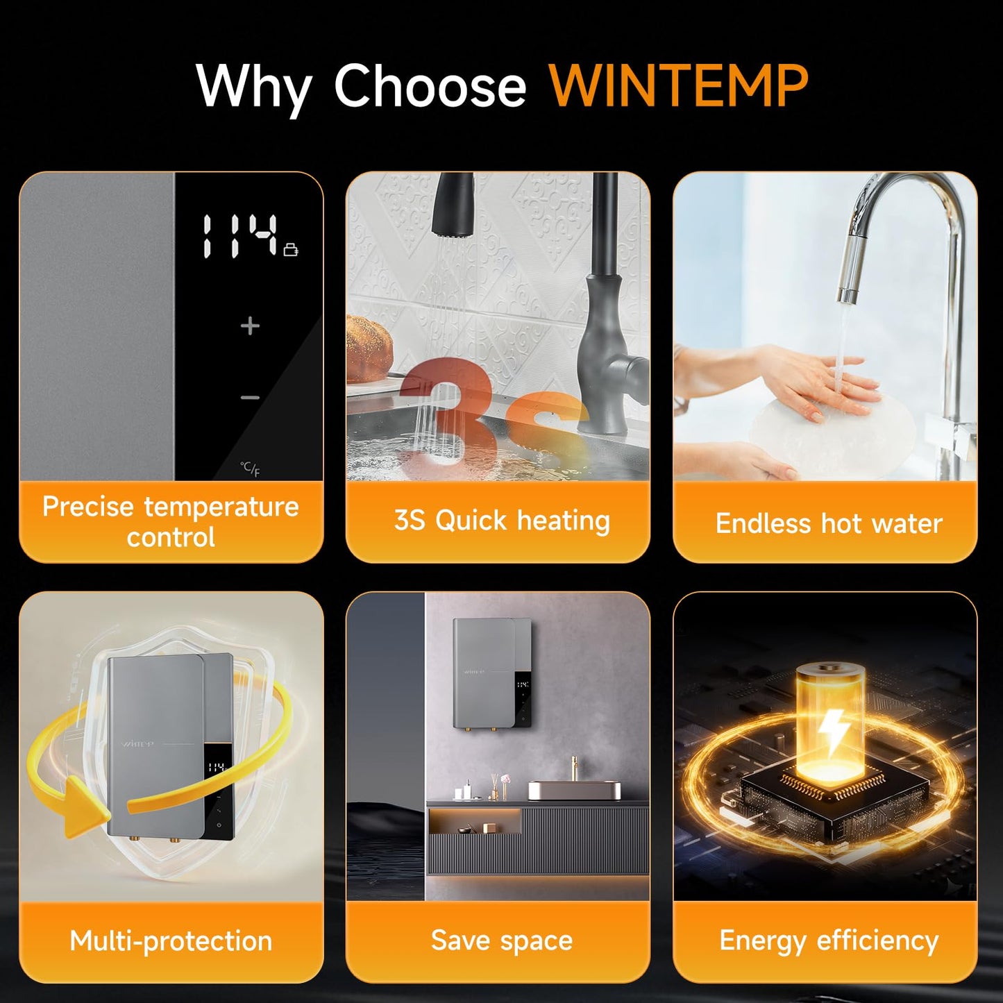 Wintemp Electric Tankless Water Heater WN 240V