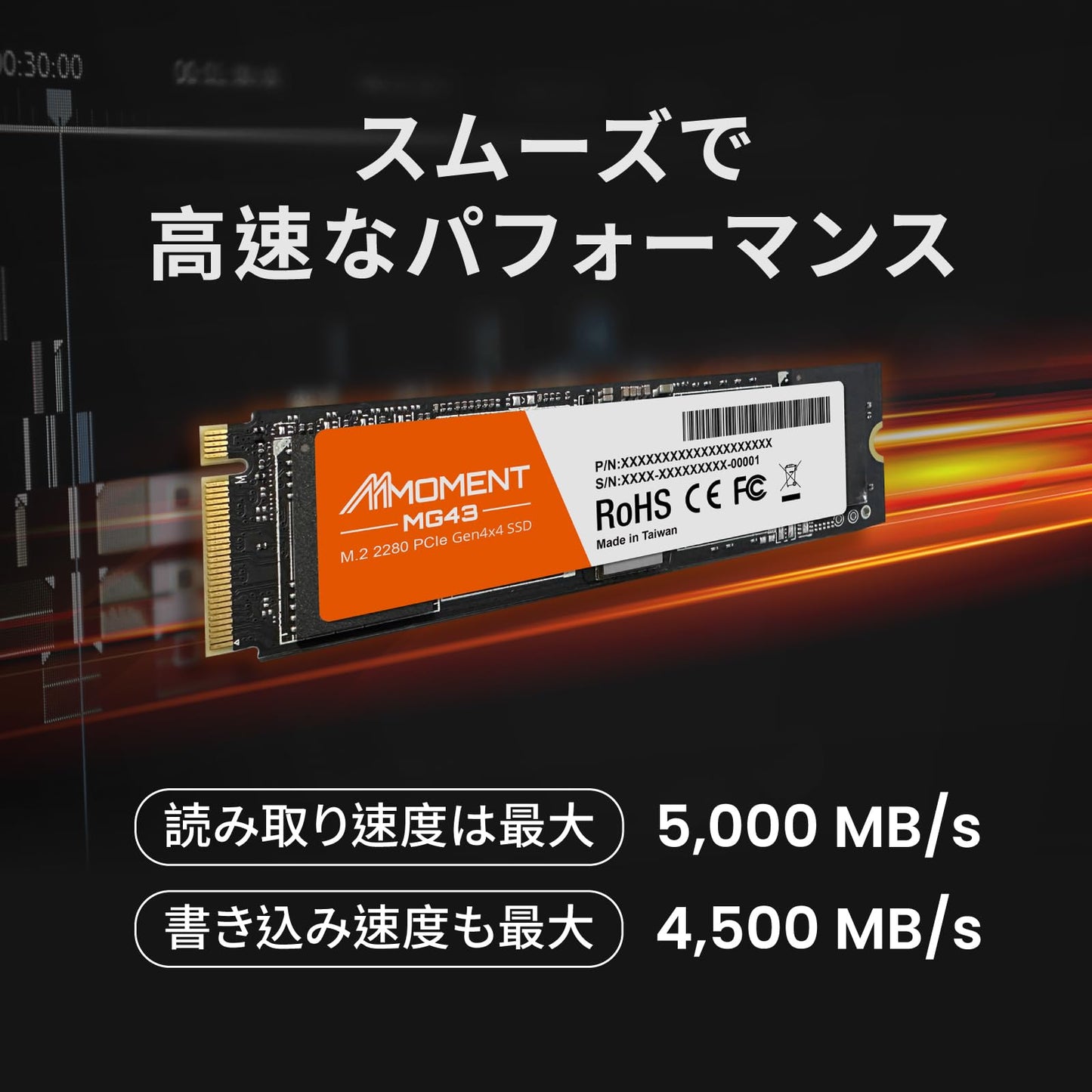 MMOMENT NVMe M.2 2280 PCIe Gen 3x4, Solid State Drive Internal SSD