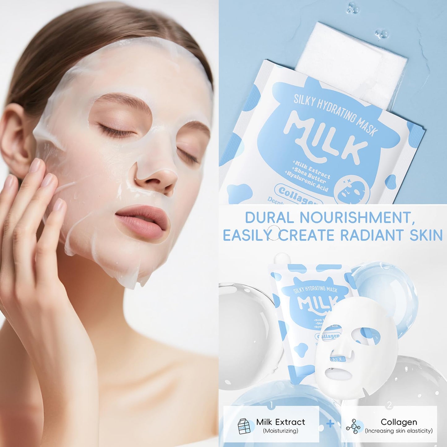 Milk Skin Care Set for Kids & Teens, 12 IN 1 Moisturizing & Gentle Milk Skin Care for Teens Girls Ages 8-12, Face Care Kit, Milk Skincare for Girls 10-12, Bulk Birthday Gifts, Daughter Gifts, 12PCS