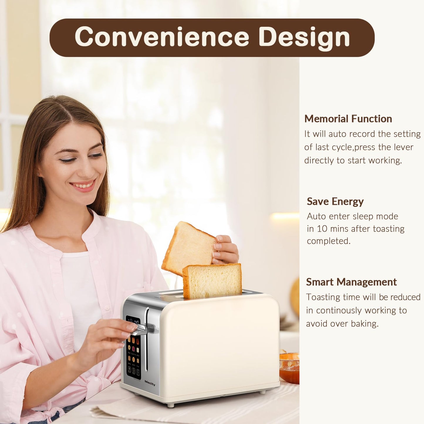 Mecity 2 Slice Toaster Touch Screen