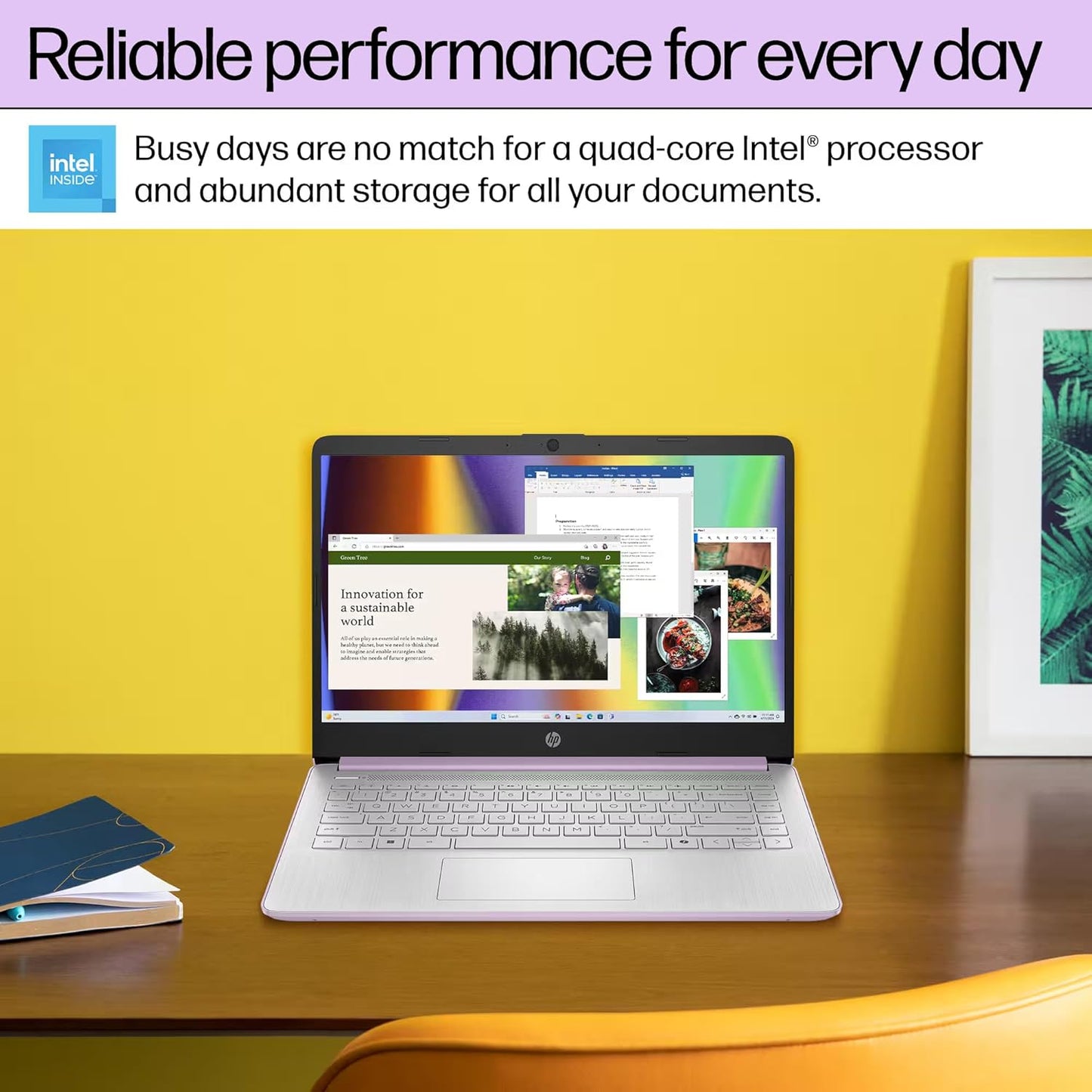 HP 14-inch Laptop Computer Intel Quad-Core 4GB RAM 628GB Storage