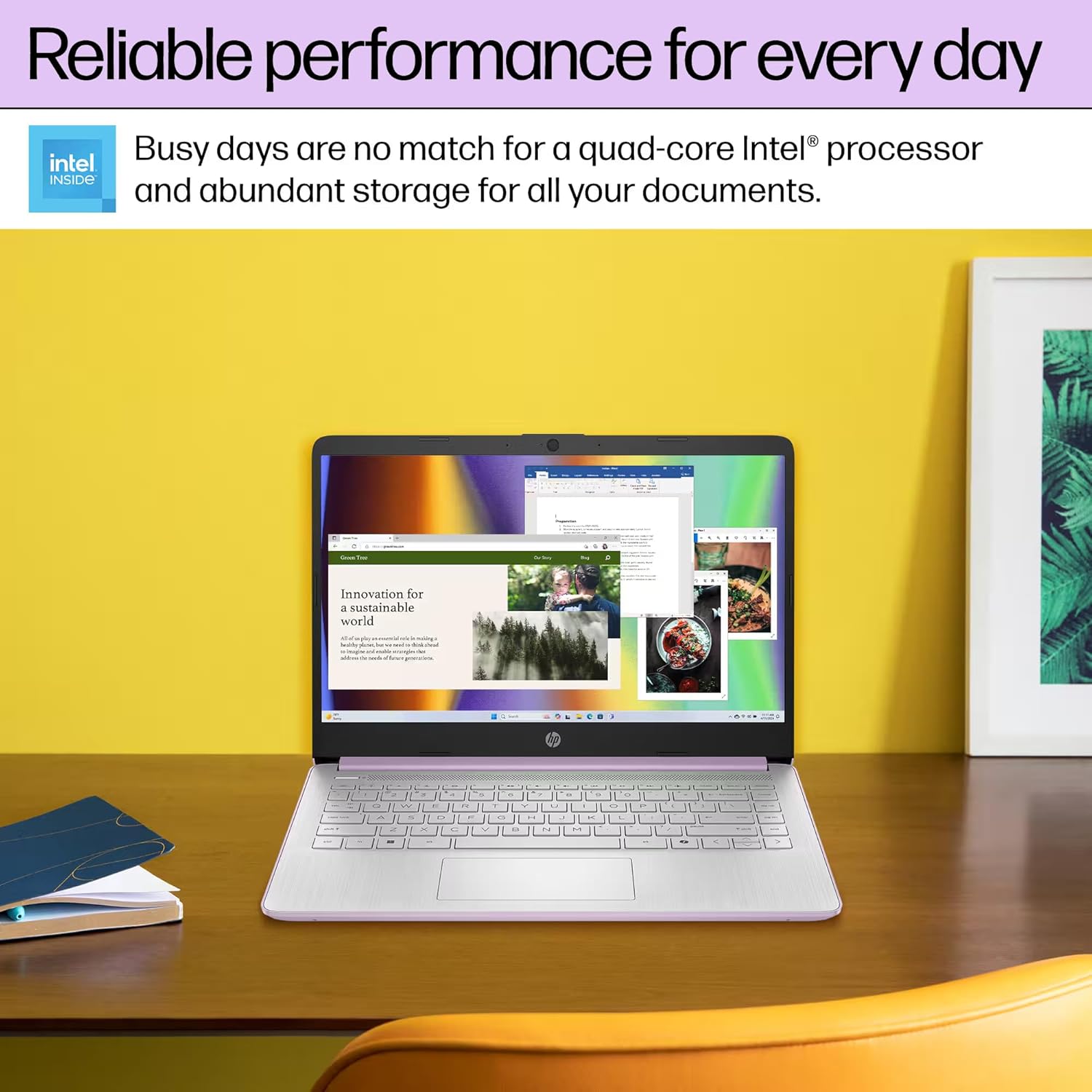 HP 14-inch Laptop Computer Intel Quad-Core 4GB RAM 628GB Storage