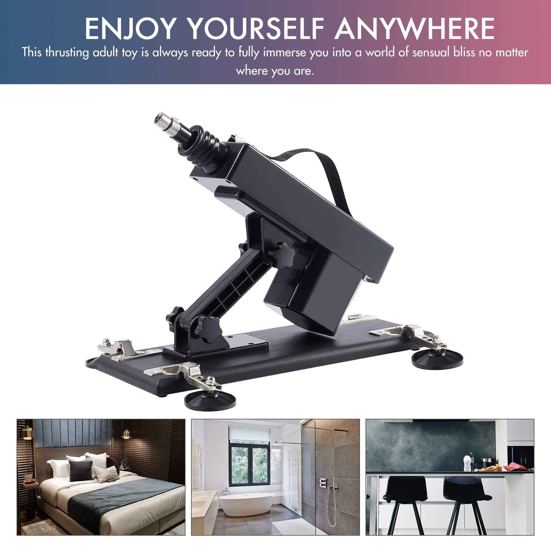 SENSUA Sex Gadgets: Thrusting Fucking Device for Men and Women, Adjustable Automatic Vaginal Anal Massage Pumping Gun with 6 Attachments for Singles and Couples