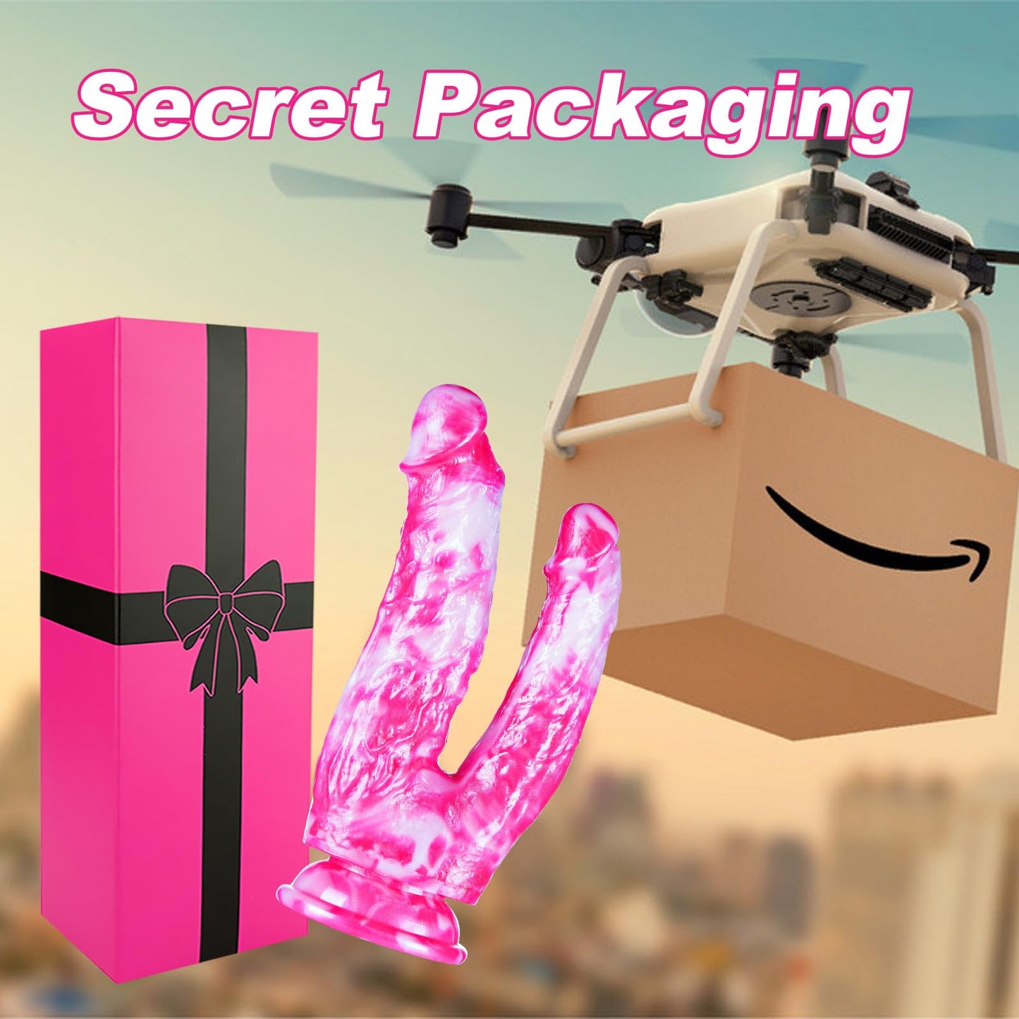 8 Inch Double Headed G-Spot Anal Dildo for Beginner, 7" Soft Silicone Realistic Shower Double Ended Sided Dildo