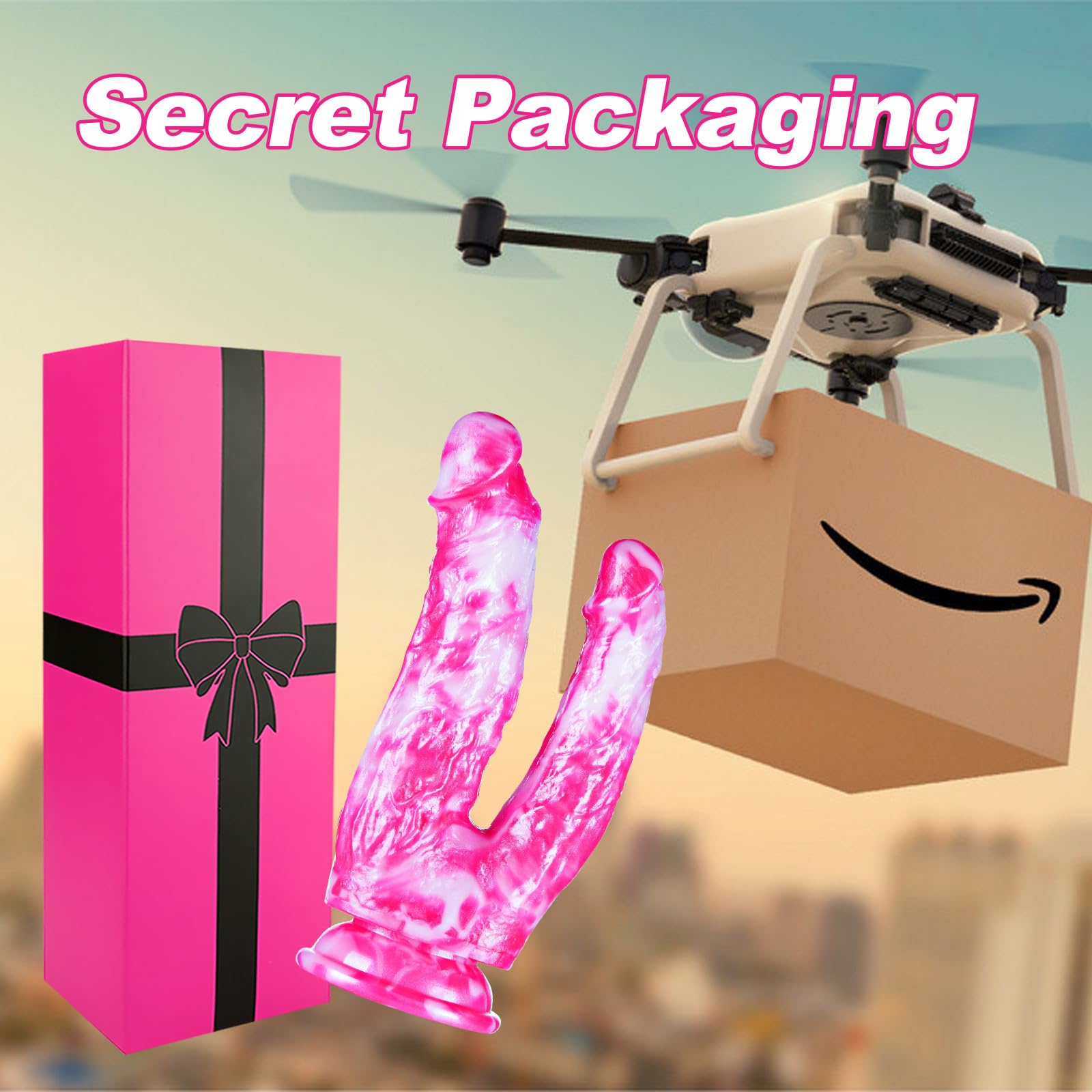 8 Inch Double Headed G-Spot Anal Dildo for Beginner, 7" Soft Silicone Realistic Shower Double Ended Sided Dildo
