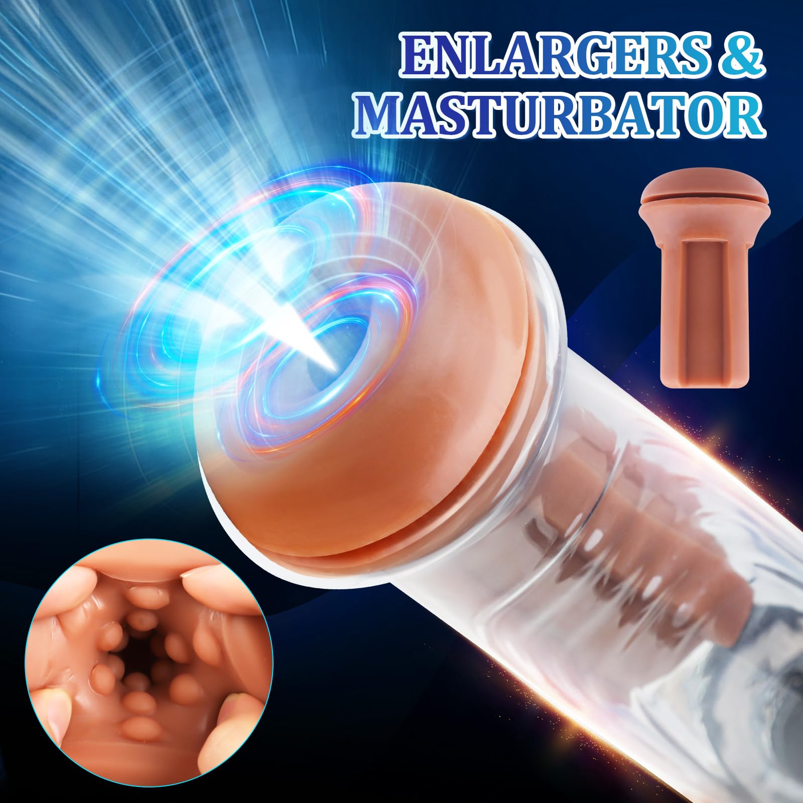 Automatic Penis Enlargement Pump for Men Erection with 3 Intensities, Male Adult Sex Toys Vacuum Sensuality Pump Penis Enlargers & Enhancer Device with a Vagina Pussy Stroker for Men Masturbation