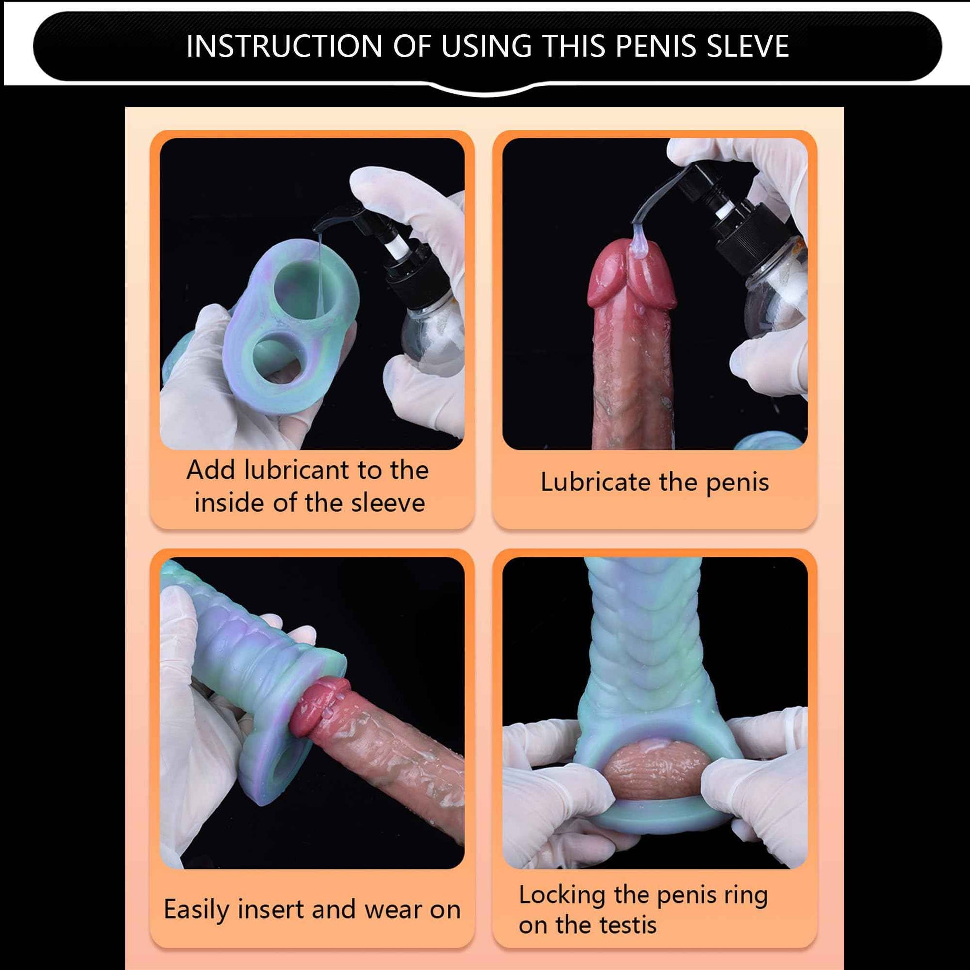 Dragon Penis Sleeve Enlargers Sex Toy for Men, Luminous Silicone Dildo Sleeve Male Penis Girth Extender with Cock Ring, Reusable Penis Enlargement Male Adult Sex Toys for Couples Play