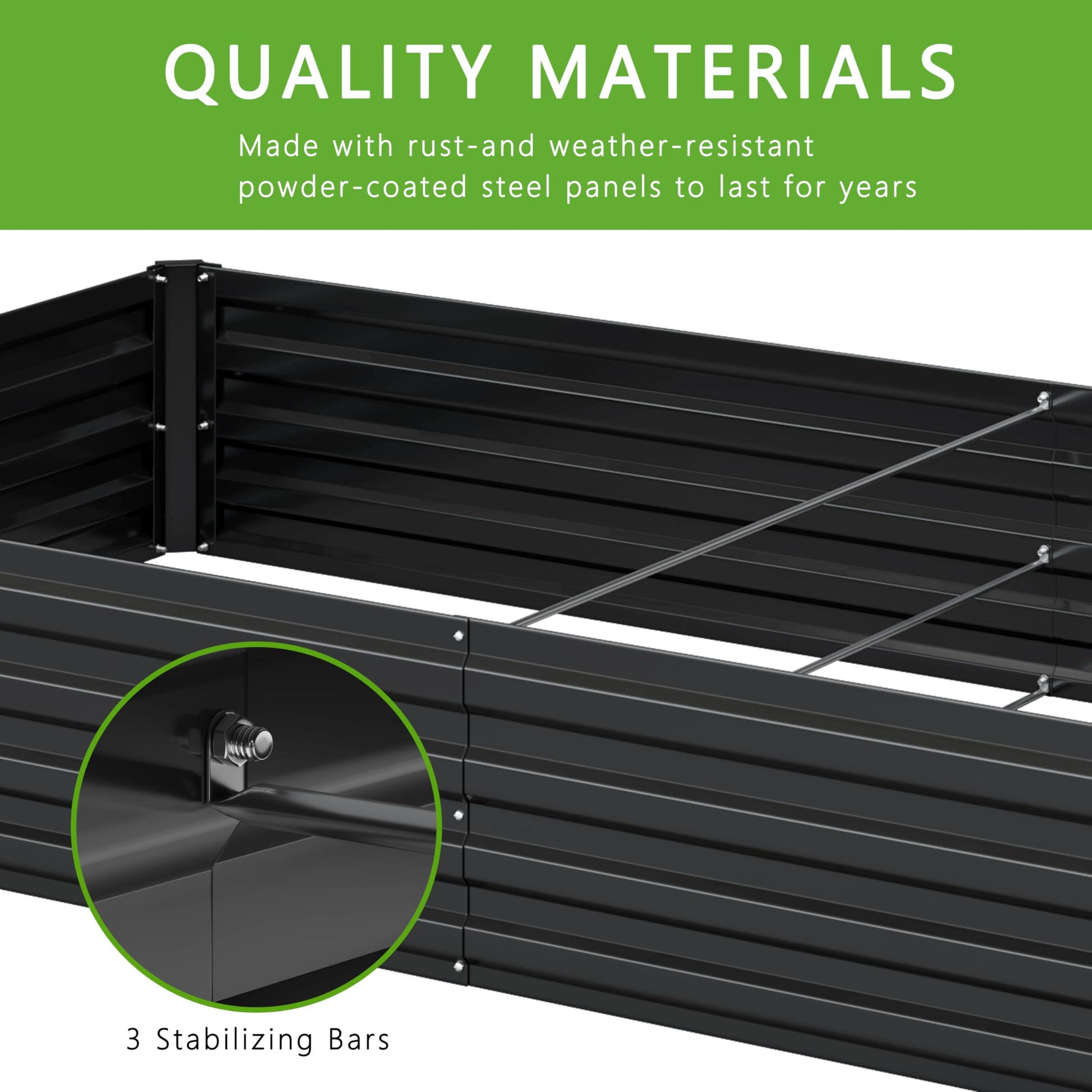 DIIYIV Galvanized Raised Garden Bed,Raised Graden Bed-Square Metal Garden Bed,Large Planter Raised Bed Outdoor,Garden Box for Vegetables,Flower,herb