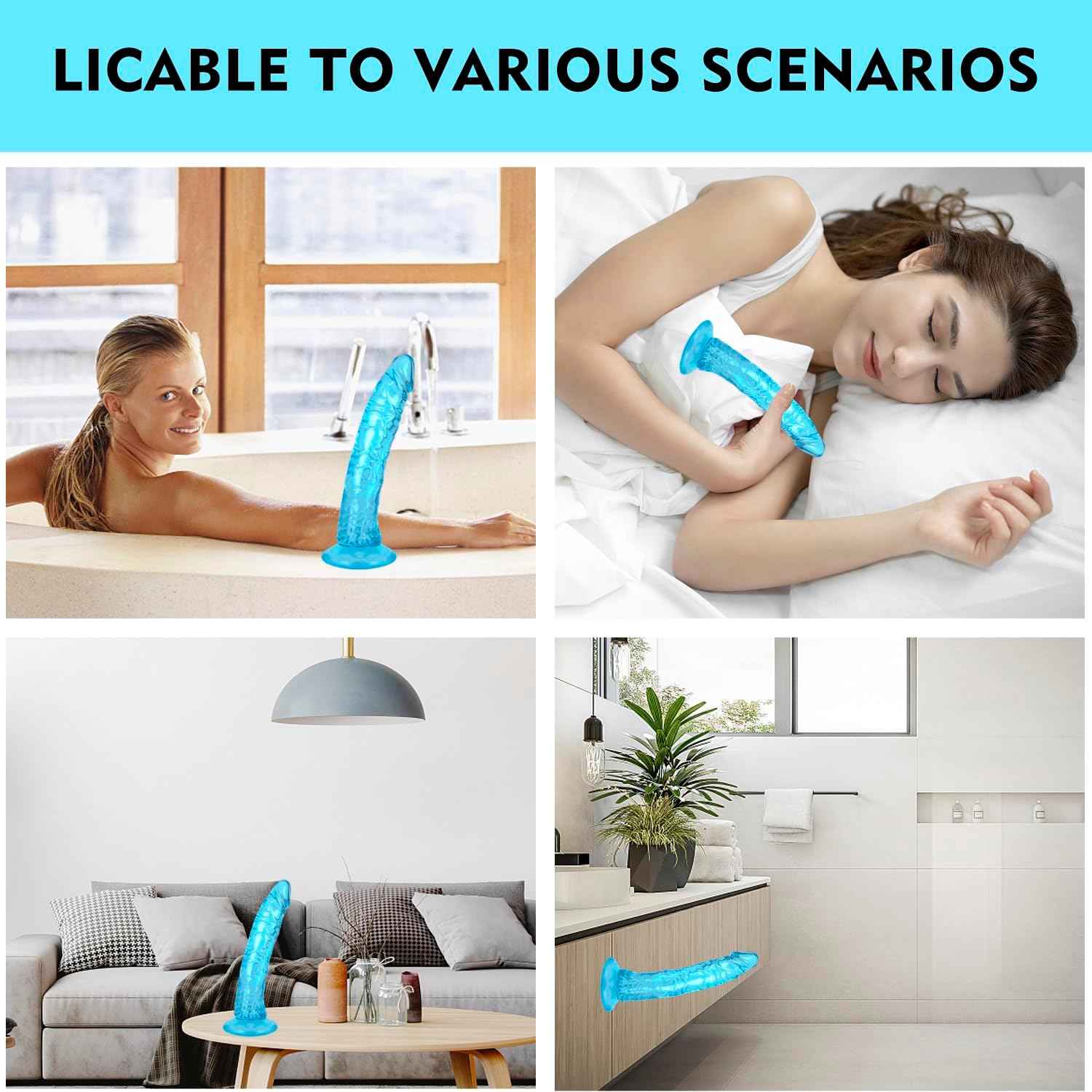 XSAXLYX 8.1in Realistic TPE Dildo with Powerful Suction Cup