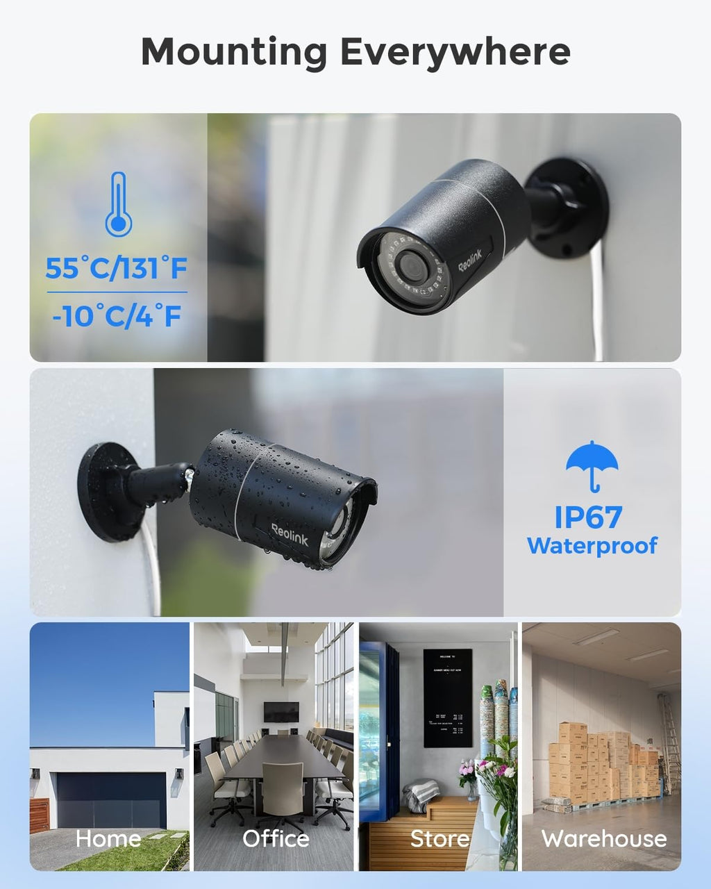 REOLINK 8CH 5MP Security Camera System, 4pcs Wired PoE Cameras for Home Security Outdoors, Smart Person Vehicle Detection, 4K 8CH NVR with 2TB HDD for 24-7 Recording, RLK8-410B4-5MP Series