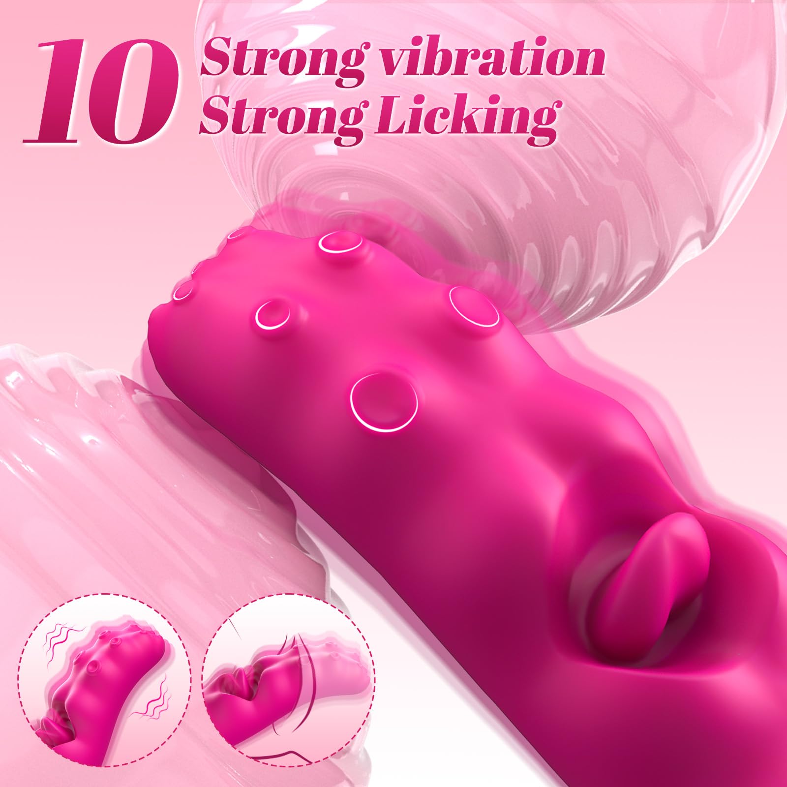 3 in 1 Vibrator Couples Sex Toys for Women, Tuaieu G Spot Dildo with 10 Tongue Licking & Vibrating Adult Toys, Realistic Tongue Vibrator for Women Pleasure Tools for Female