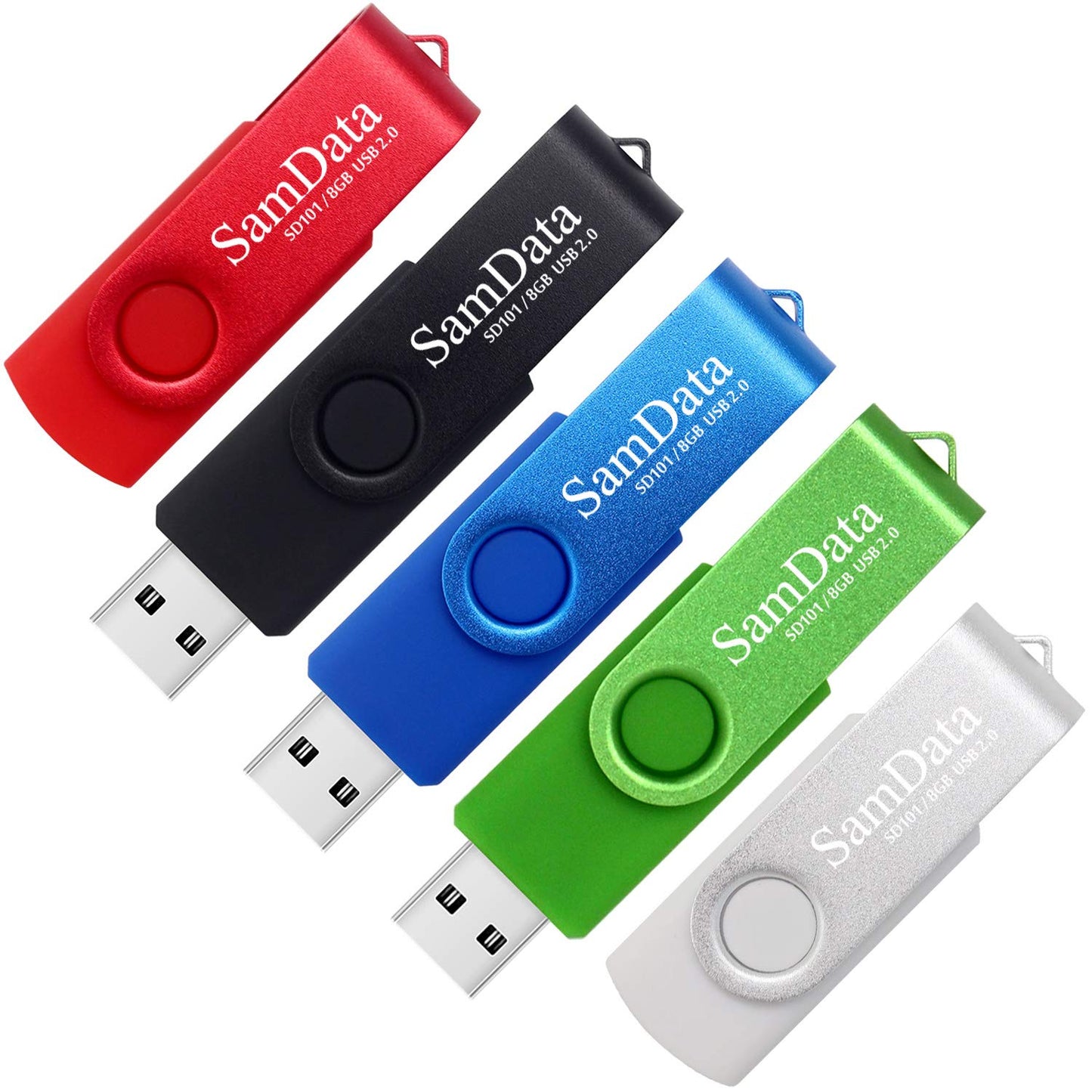 SamData 16GB USB Flash Drives 5 Pack 16GB Thumb Drives Memory Stick Jump Drive with LED Light for Storage and Backup