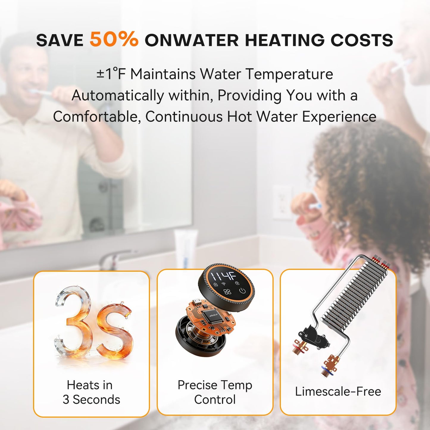 Wintemp Tankless Electric Water Heater WMV Plus WM 240V