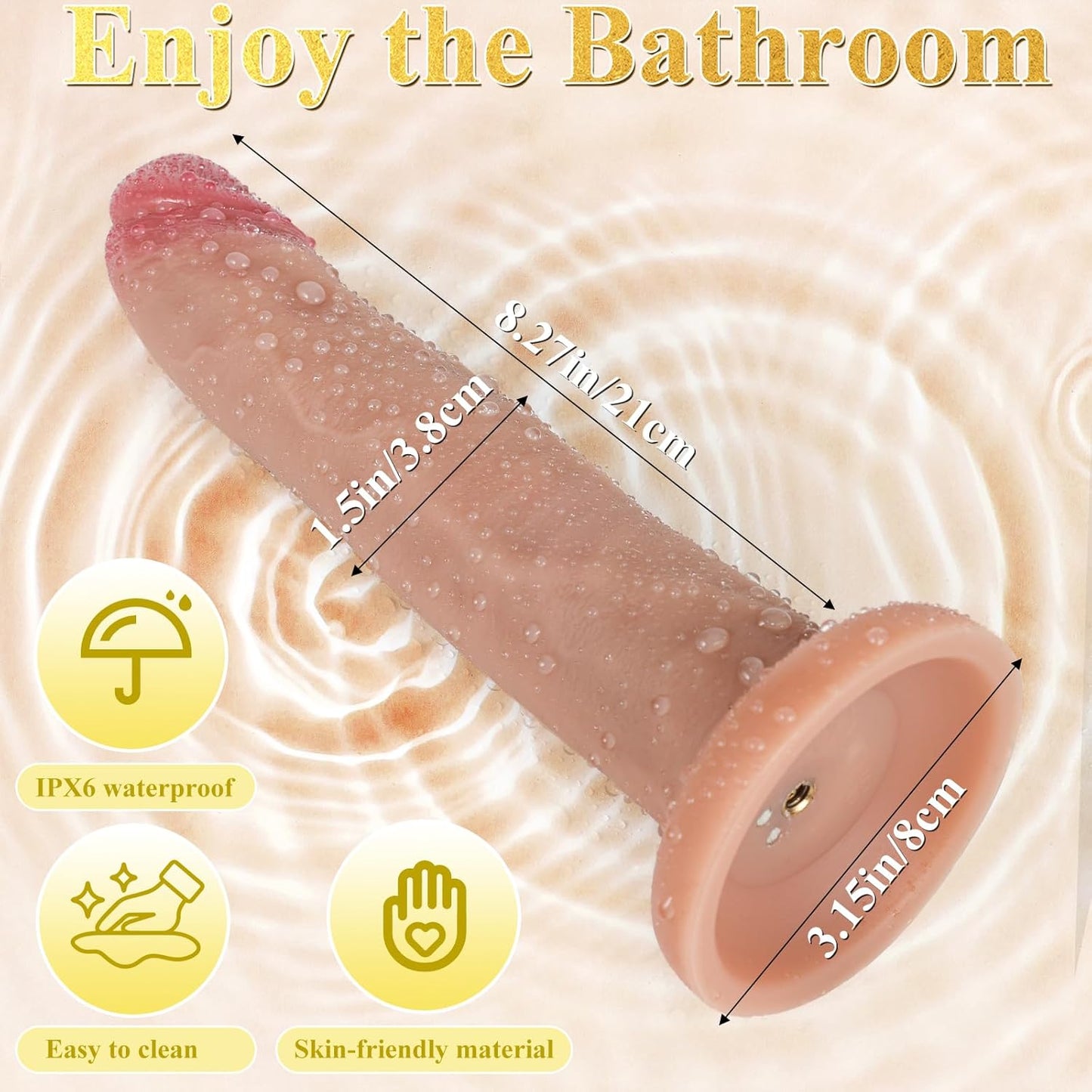 sneerbaby Realistic Thrusting Dildo Vibrator 8.7in Heating Suction Cup