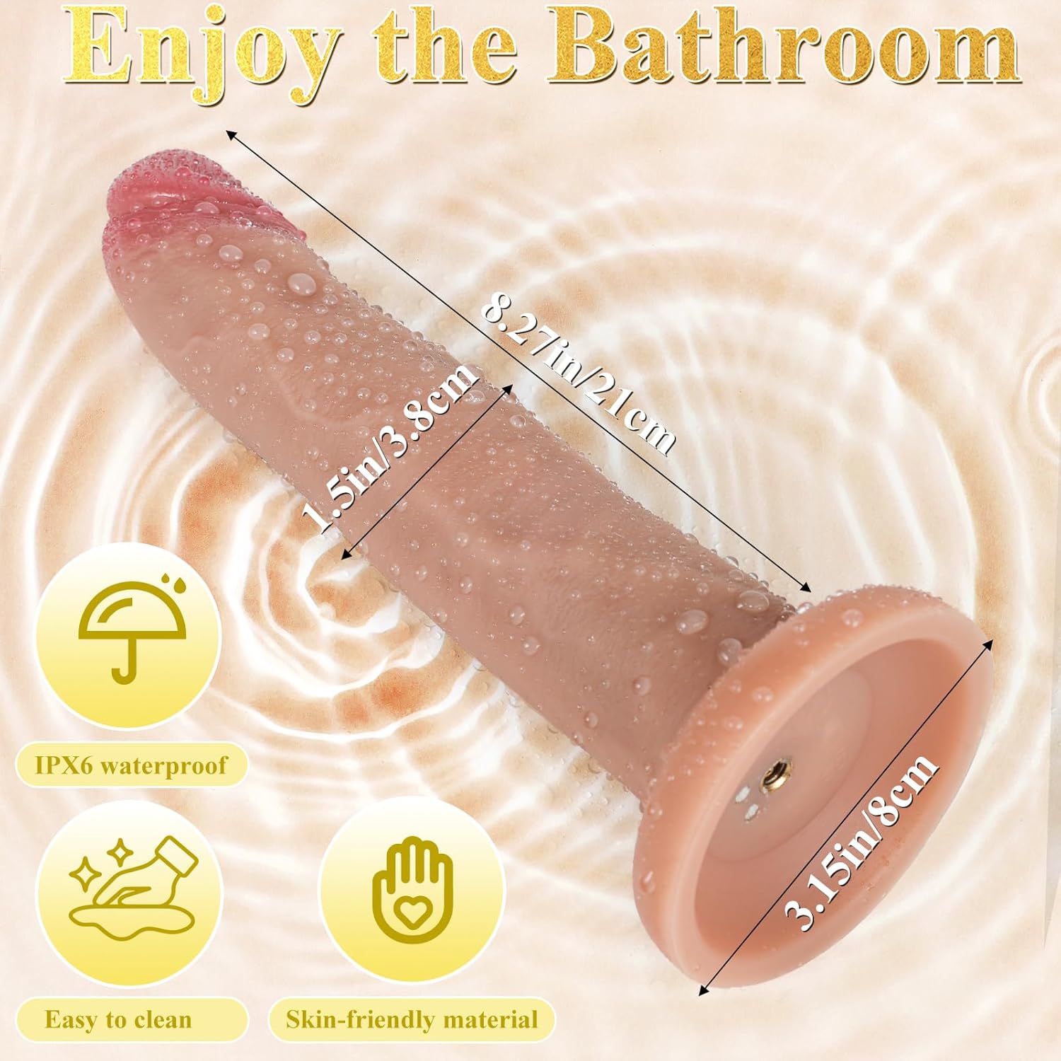 sneerbaby Realistic Thrusting Dildo Vibrator 8.7in Heating Suction Cup